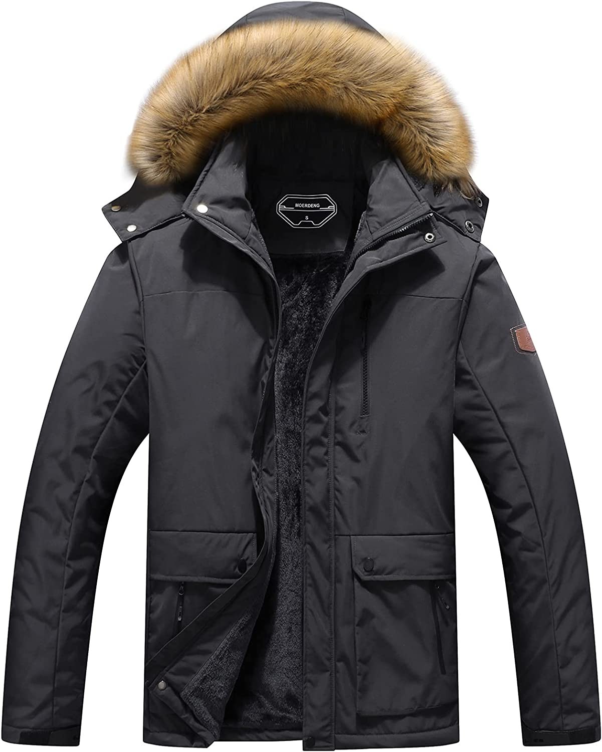 Men s Winter Snow Coat Warm Ski Jacket Waterproof Hooded Work Outerwear