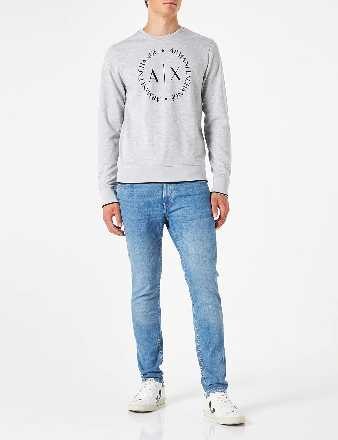 A|X ARMANI EXCHANGE 男款大標誌長袖運動衫