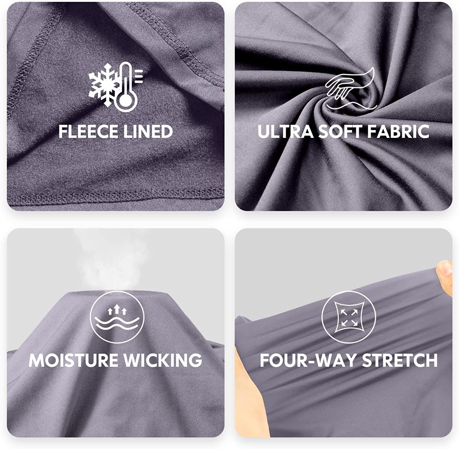 Thermal Underwear for Men - 2 Pack Sets Ultra Soft Long Johns - Warm Base Layers with Fleece Lined for Cold Weather