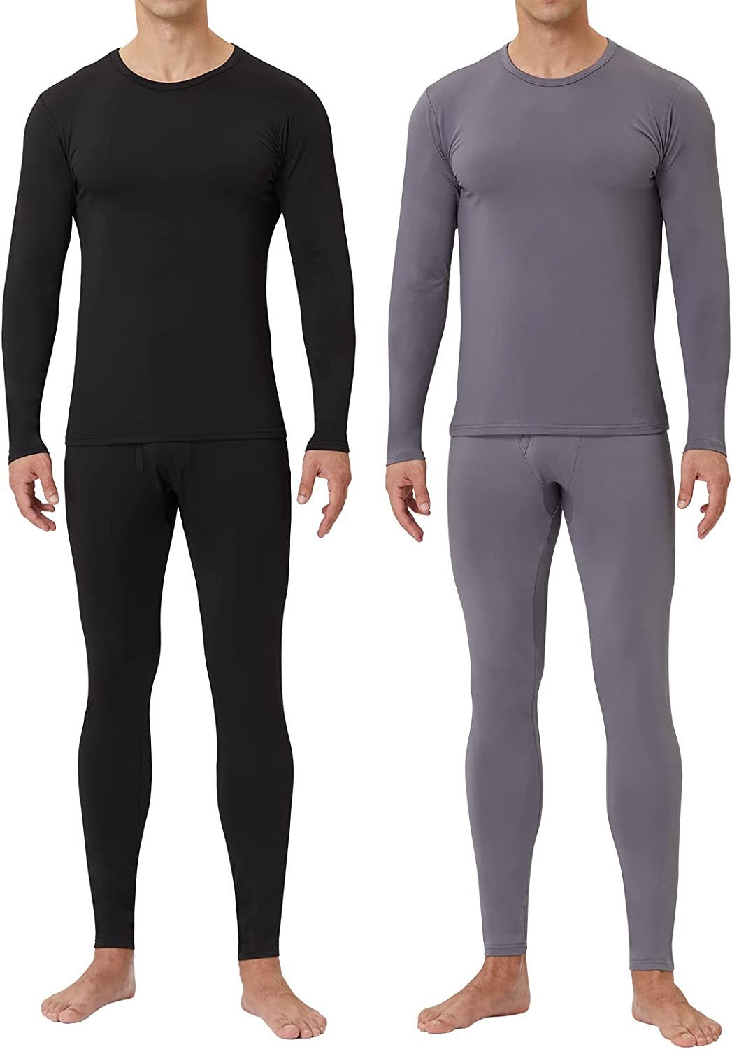 Thermal Underwear for Men - 2 Pack Sets Ultra Soft Long Johns - Warm Base Layers with Fleece Lined for Cold Weather
