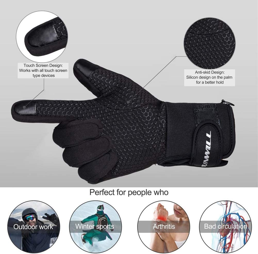 Heated Glove Liners for Men Women,Rechargeable Electric Battery Heating Riding Ski Snowboarding Hiking Cycling Hunting Thin Gloves Hand Warmer