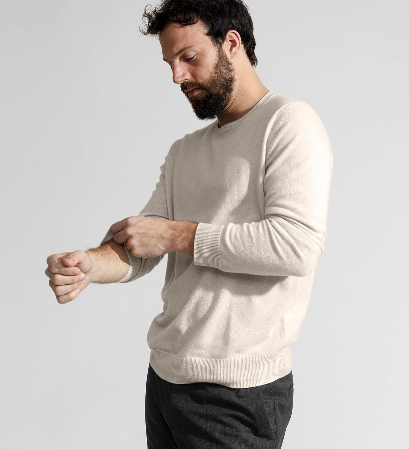 State Cashmere Men s Essential Crewneck Sweater 100% Pure Cashmere Classic Long Sleeve Pullover