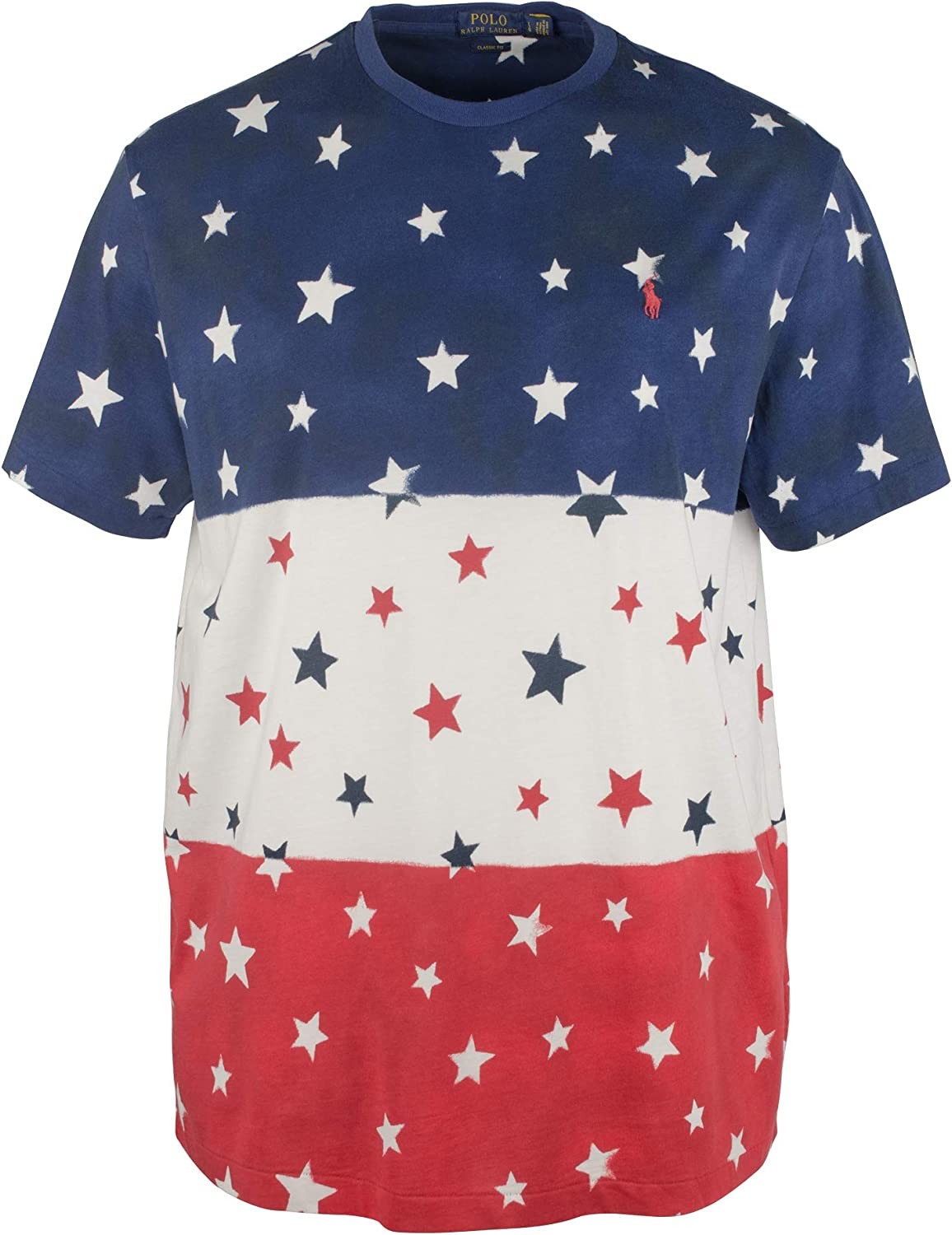 Polo Ralph Lauren Mens Stars & Stripes Americana Dip Dye Graphic T-Shirt