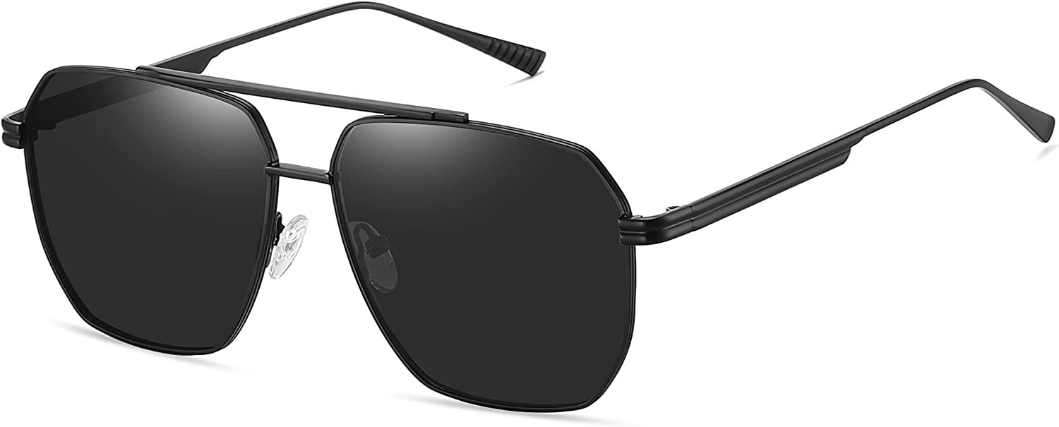 JFXQDR Retro Oversized Square Polarized Sunglasses for Women Men, Large Aviator Sun Glasses, Vintage Big UV400 Shades RFS5201