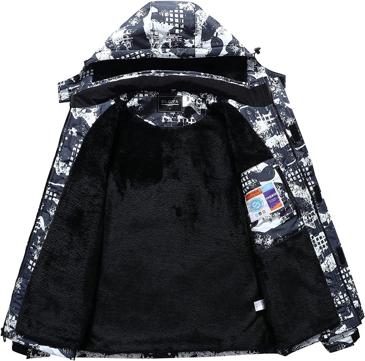 DLGJPA Men s Mountain Waterproof Ski Jacket Hooded Windbreakers Windproof Raincoat Winter Warm Snow Coat
