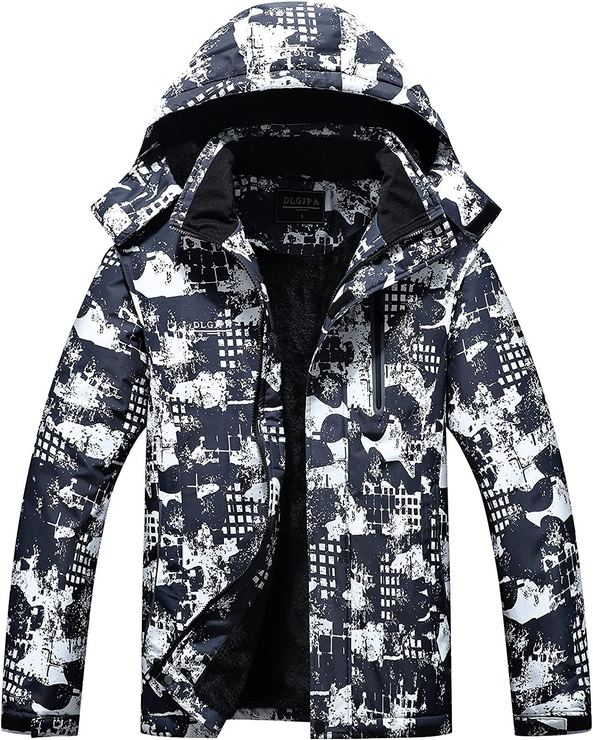 DLGJPA Men s Mountain Waterproof Ski Jacket Hooded Windbreakers Windproof Raincoat Winter Warm Snow Coat