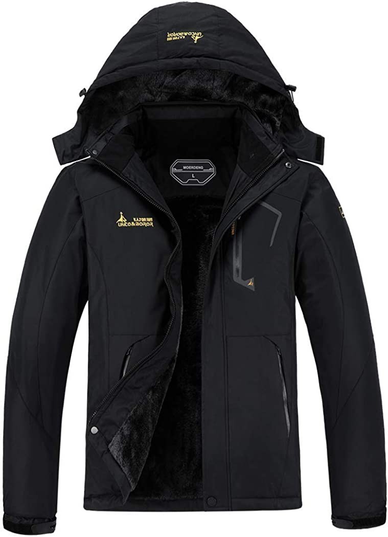 MOERDENG Men s Waterproof Ski Jacket Warm Winter Snow Coat Mountain Windbreaker Hooded Raincoat