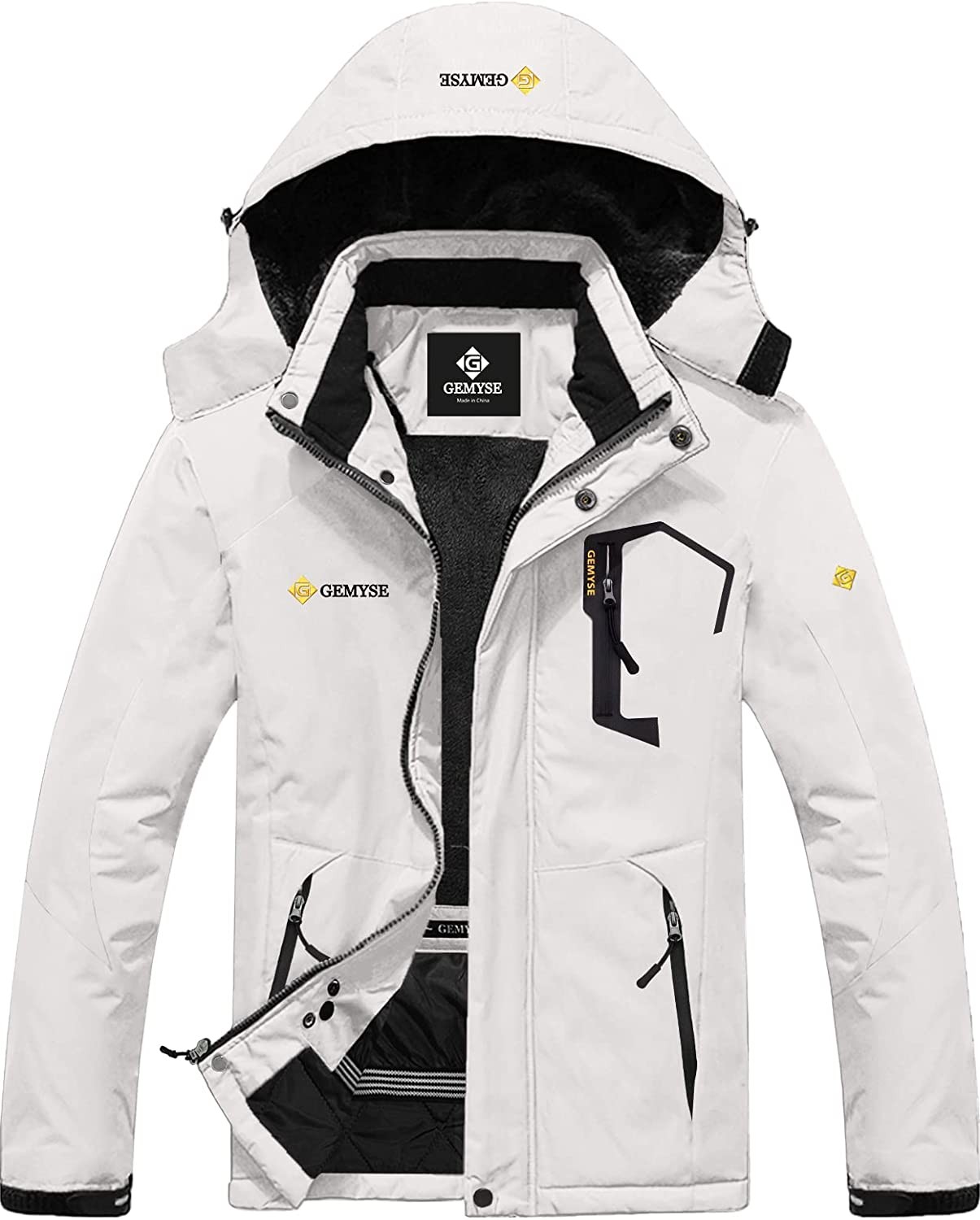 GEMYSE Men s Mountain Waterproof Ski Snow Jacket Winter Windproof Rain Jacket
