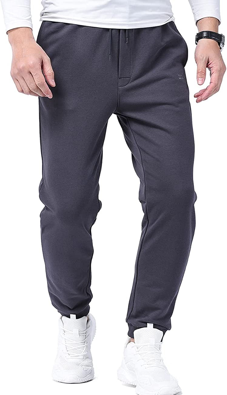 Zoulee Classic Drawstring-Waist Zipper Logo Jogger Pants with Zipper Fly