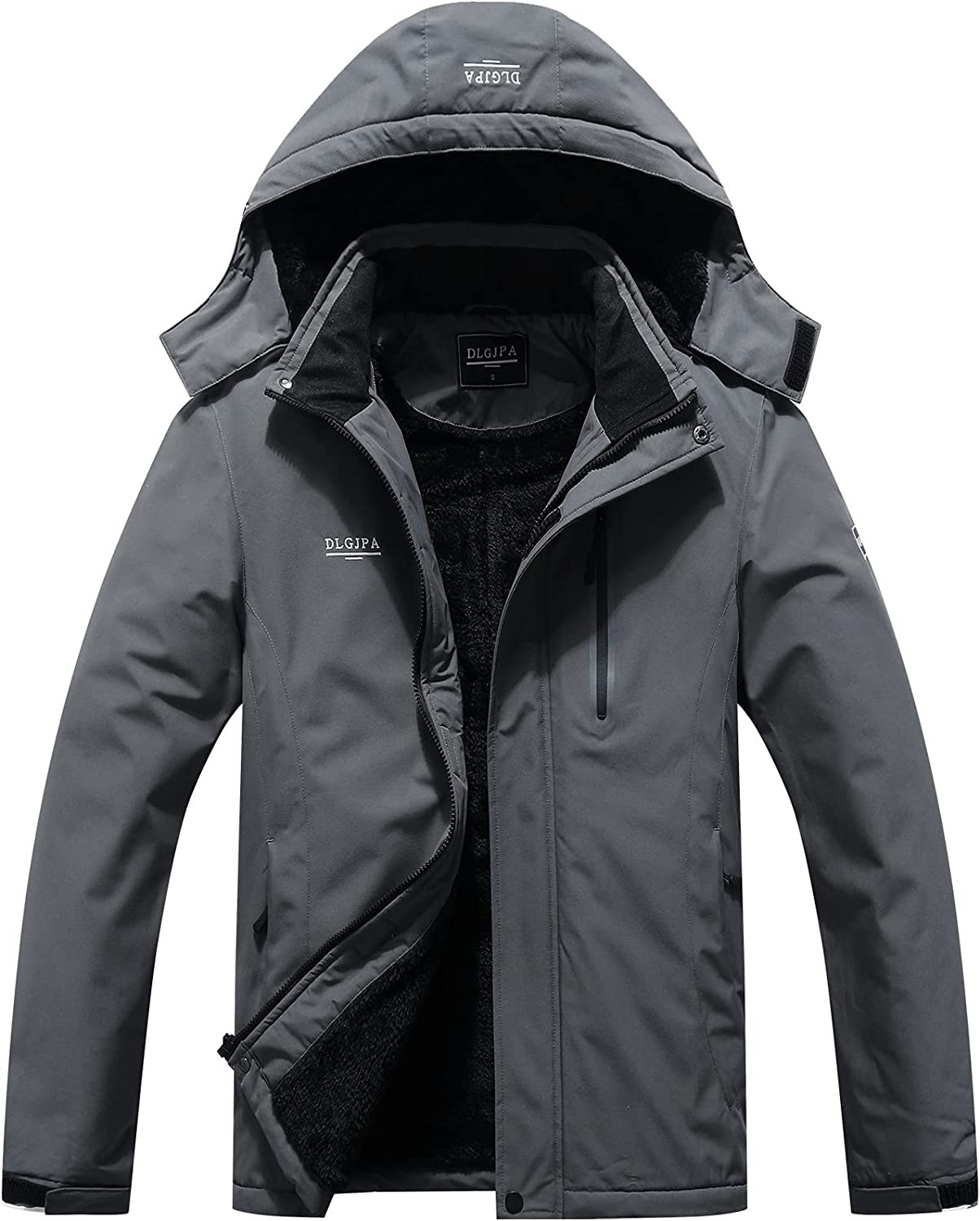 DLGJPA Men s Mountain Waterproof Ski Jacket Hooded Windbreakers Windproof Raincoat Winter Warm Snow Coat