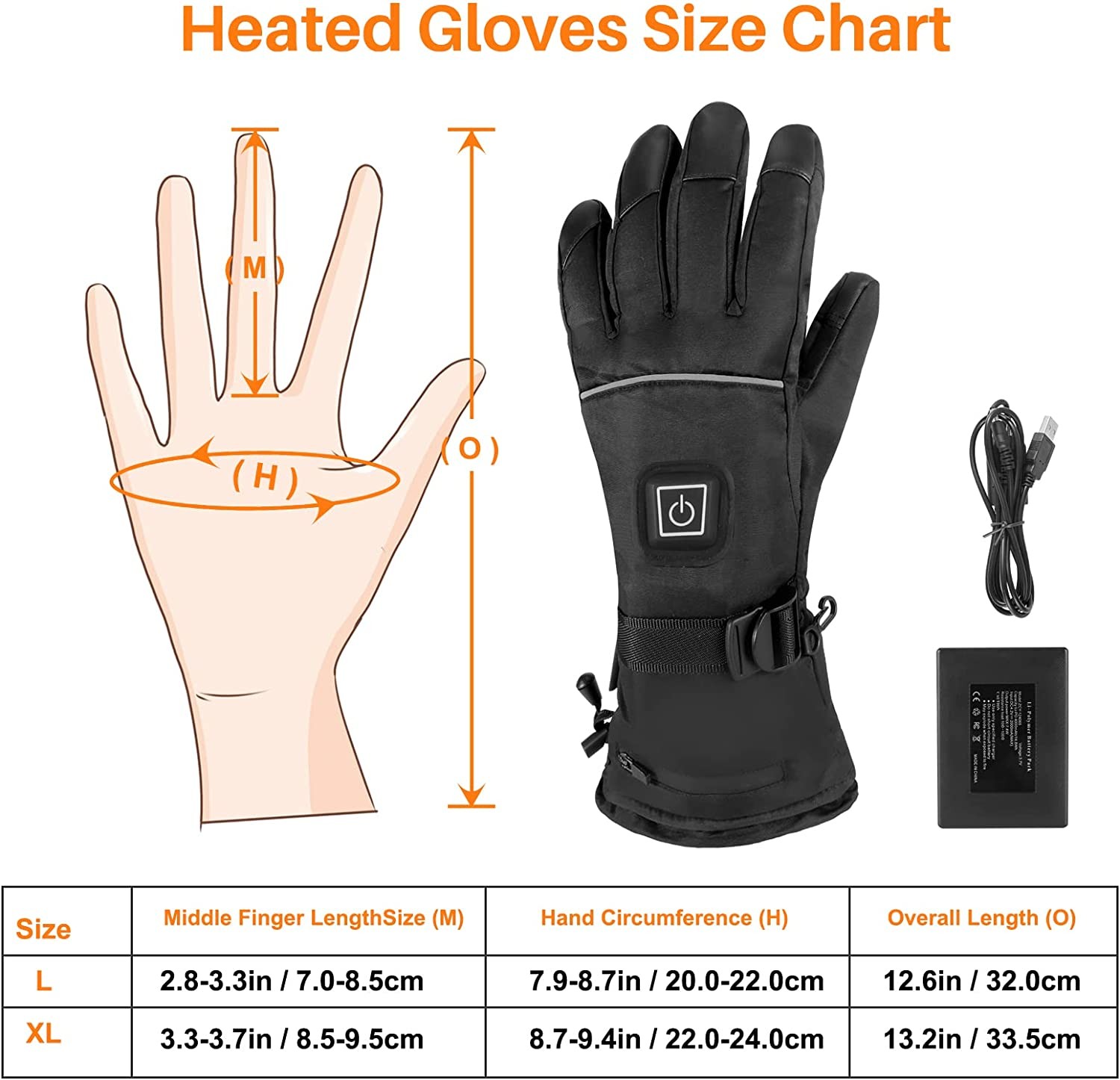 Woldsatr Heated Gloves for Men Women,Rechargeable Heated Glove Electric with 4000mAh Battery,Waterproof Motorcycle Heated Gloves with 3 Heating Levels for Working Camping Cycling Motorcycle