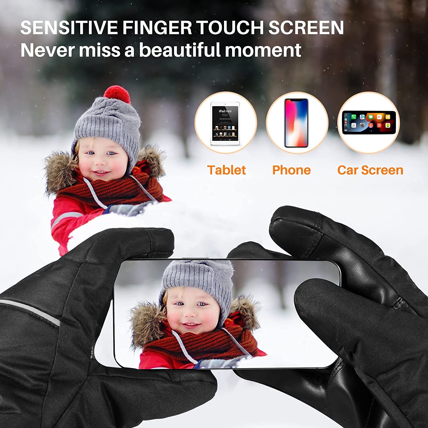 Woldsatr Heated Gloves for Men Women,Rechargeable Heated Glove Electric with 4000mAh Battery,Waterproof Motorcycle Heated Gloves with 3 Heating Levels for Working Camping Cycling Motorcycle