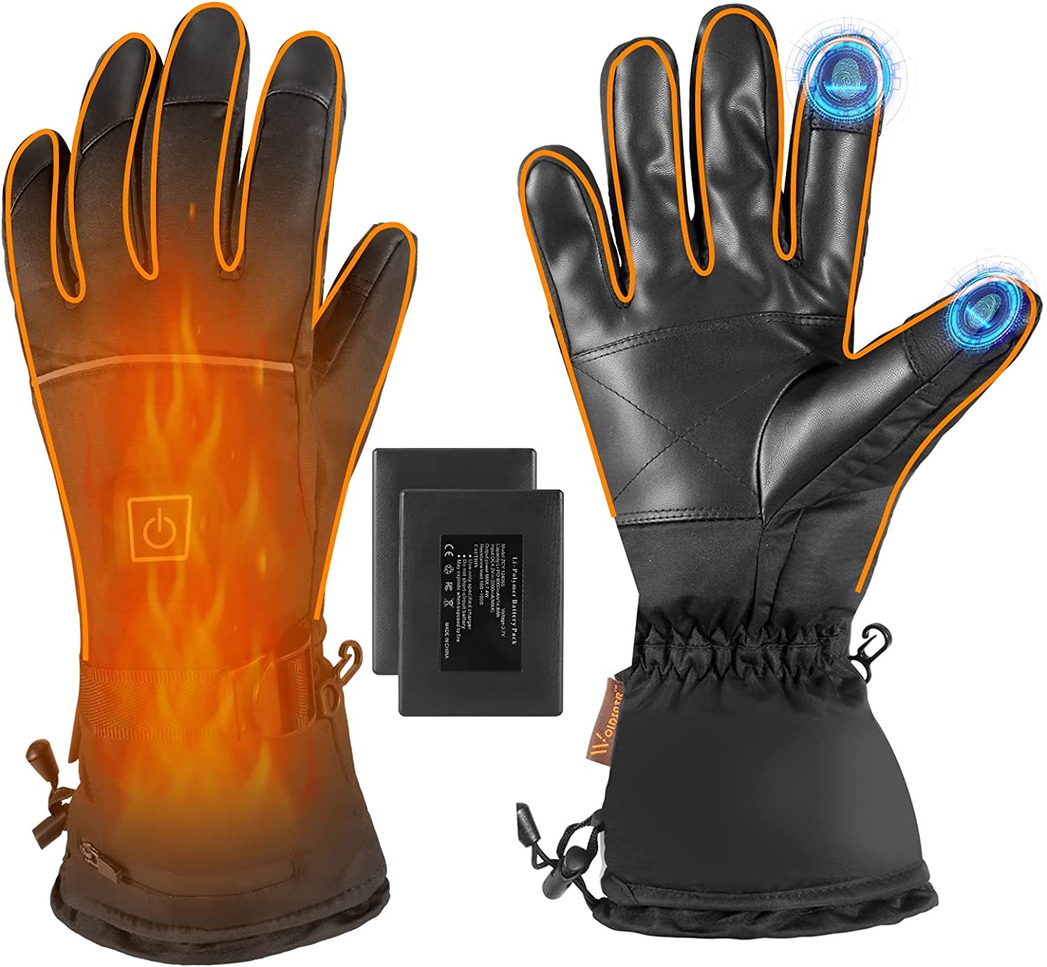 Woldsatr Heated Gloves for Men Women,Rechargeable Heated Glove Electric with 4000mAh Battery,Waterproof Motorcycle Heated Gloves with 3 Heating Levels for Working Camping Cycling Motorcycle