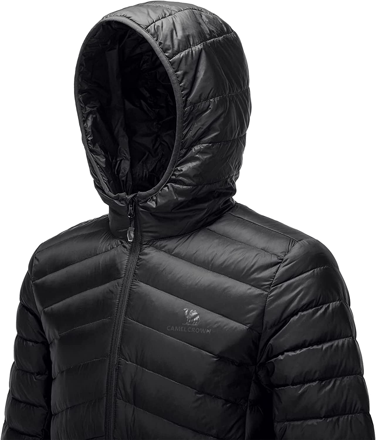 CAMEL CROWN Men s Packable Down Jacket Hooded Lightweight Puffer Insulated Coat for Travel Outdoor Hiking