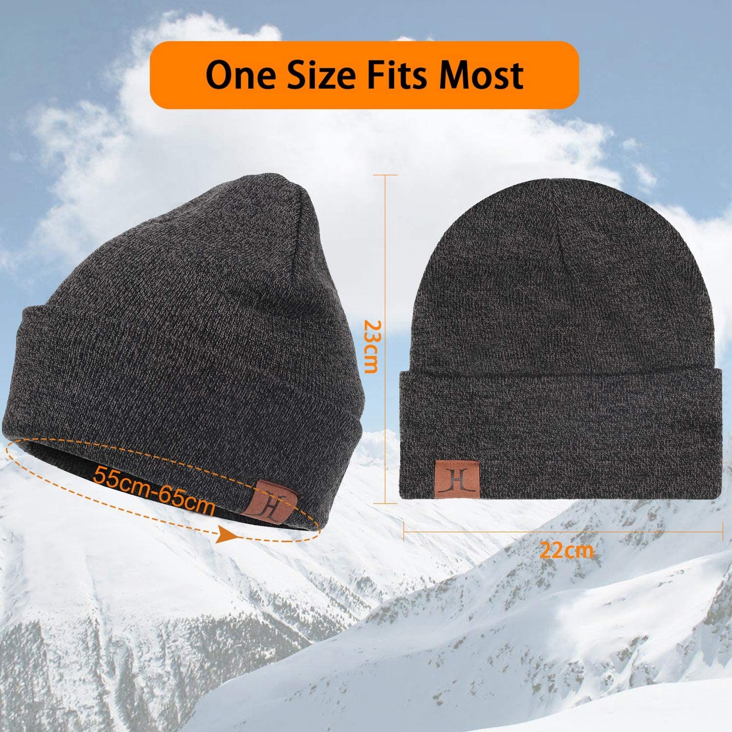 Winter Warm Beanie Hat Touchscreen Gloves Set, Soft Skull Cap Gloves Set for Men and Women with Warm Knit Fleece Lined