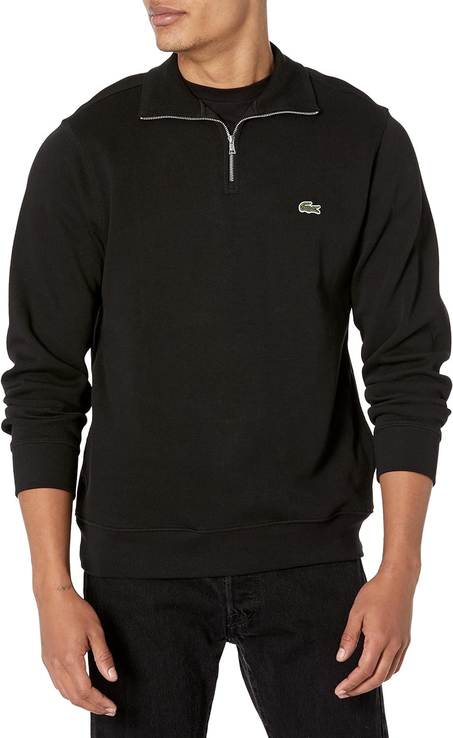 Lacoste Men s long sleeve 1/4 zip cotton sweatshirt