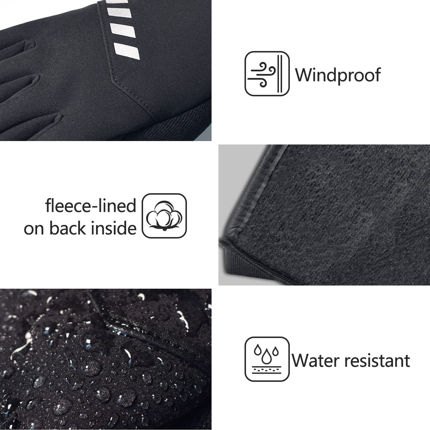 Winter Cycling Gloves for Men Women, Cold Weather Thermal Running Gloves Waterproof, Men’s Touchscreen Ski Gloves, Snow Gloves, Bike Gloves for Outdoor Sports