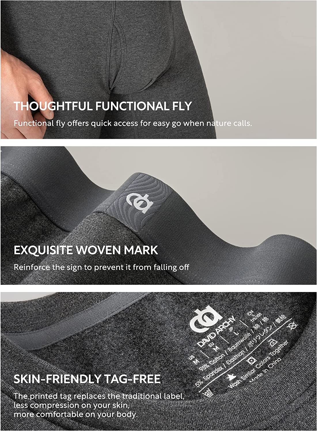 DAVID ARCHY Men s Soft Fleece Lined Thermal Set Rayon-Acrylic Blend Fiber Bottoms Warm Base Layers Pants in 1 Set or 2 Pack
