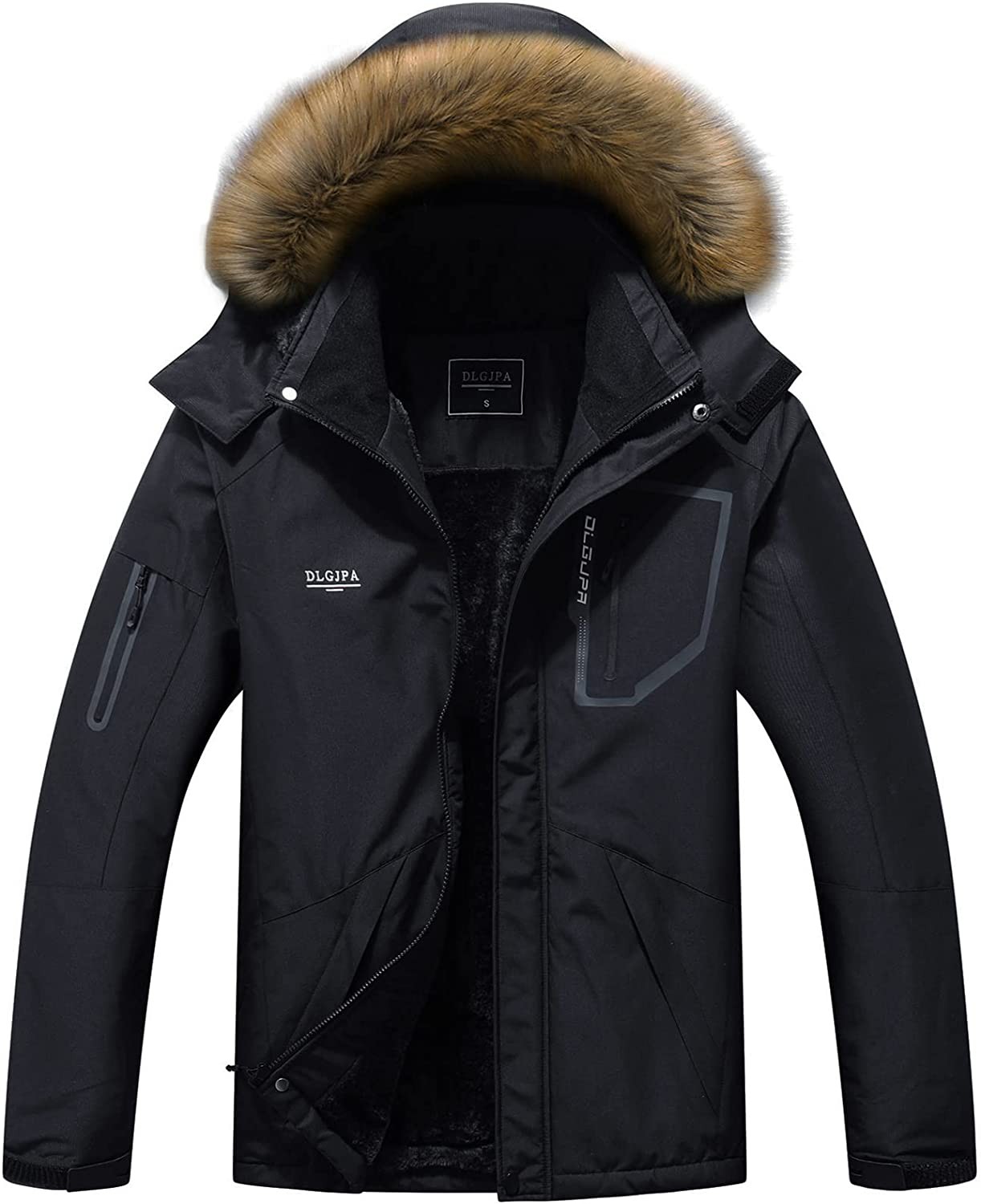 DLGJPA Men s Mountain Waterproof Ski Jacket Hooded Windbreakers Windproof Raincoat Winter Warm Snow Coat