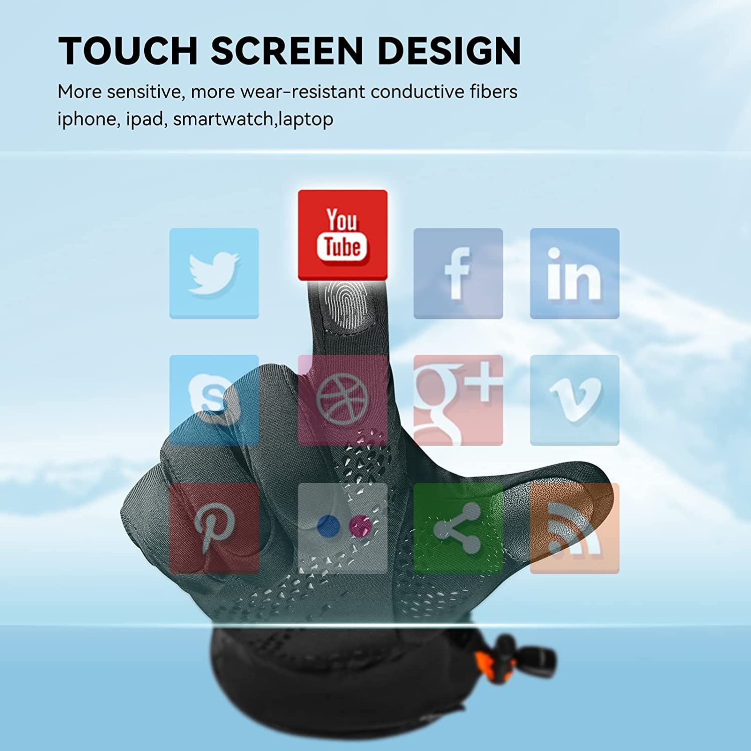 MATKAO Heated Gloves for Men Women Rechargeable Waterproof, Winter Glove Liners for Raynaud, Thin Heated Gloves for Ski Hiking