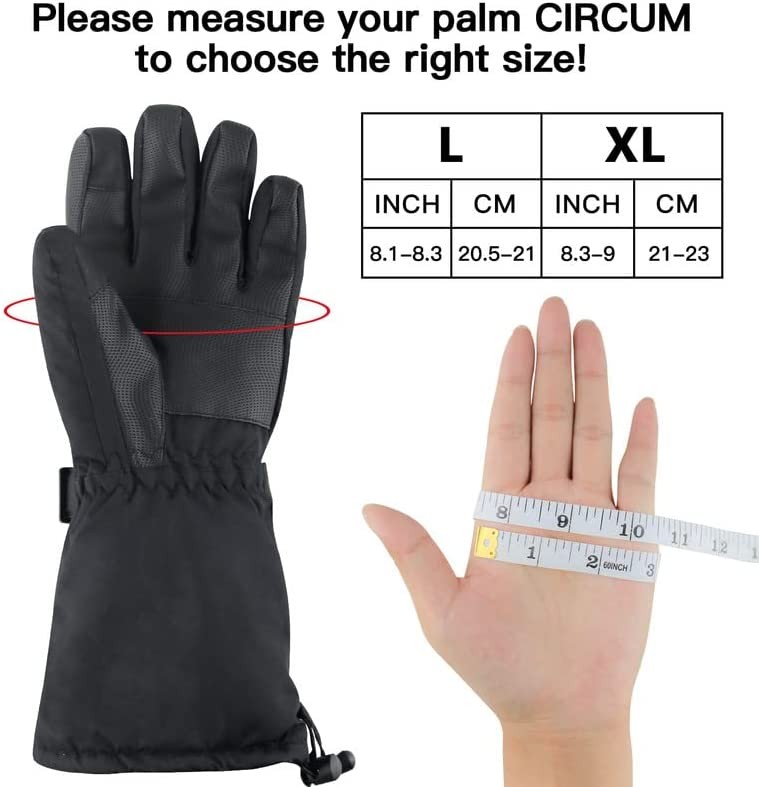 WAMTHUS Heated Gloves, Electric Gloves for Men Women Touchscreen Waterproof Heating Hand Warmer Winter Gloves for All Kinds of Outdoor Activities