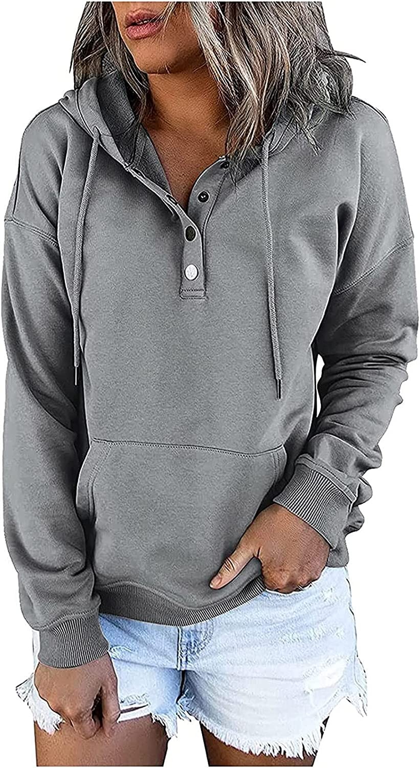 Womens Fall Fashion 2022 Hoodies Casual Hoodies Pullover Tops Drawstring Long Sleeve Sweatshirts Solid Hooded Sweatshirt