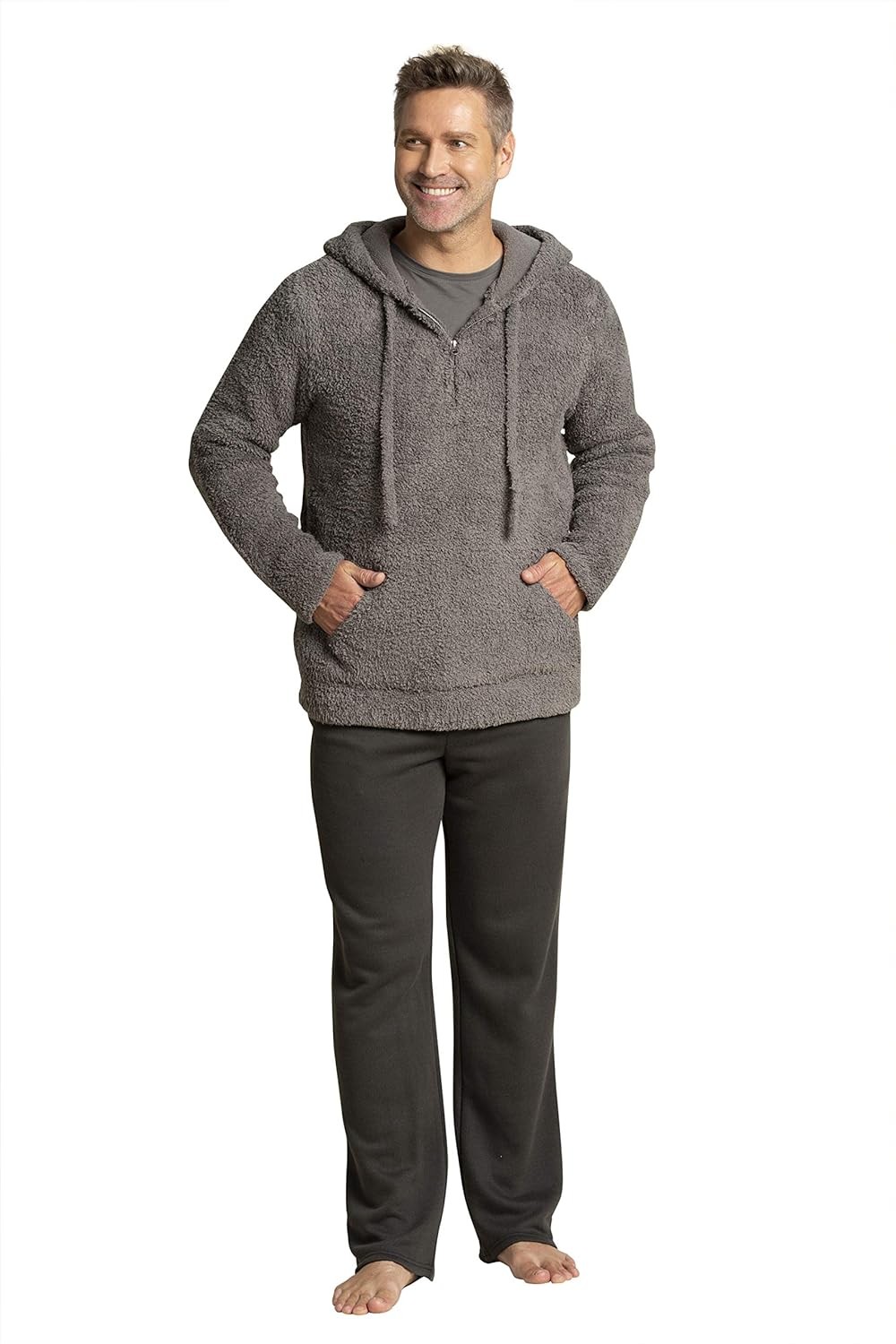 Barefoot Dreams CozyChic Men s Shearling Hoodie, Knit, Winter Clothes for Men