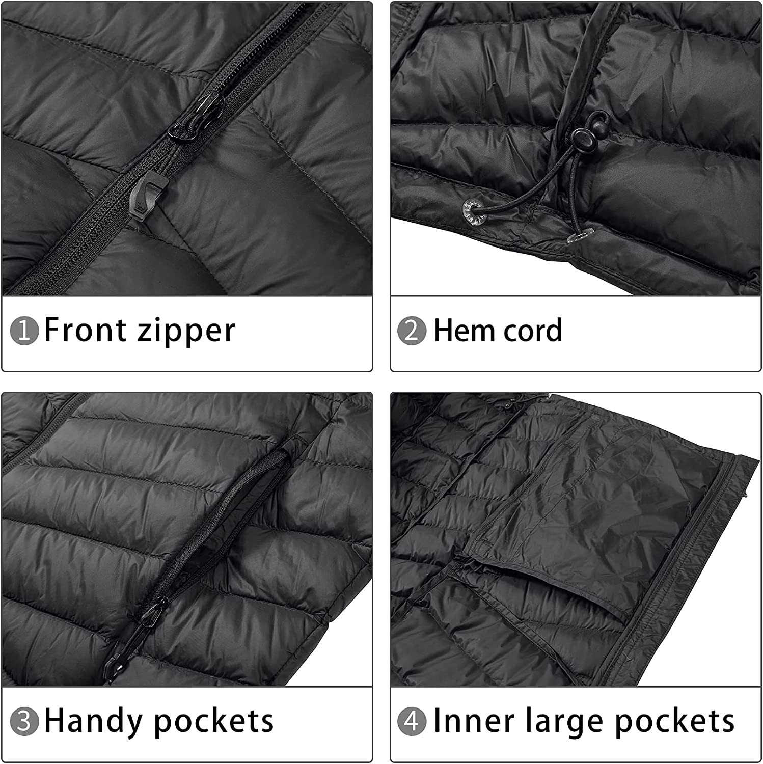CAMEL CROWN Men s Packable Down Jacket Hooded Lightweight Puffer Insulated Coat for Travel Outdoor Hiking