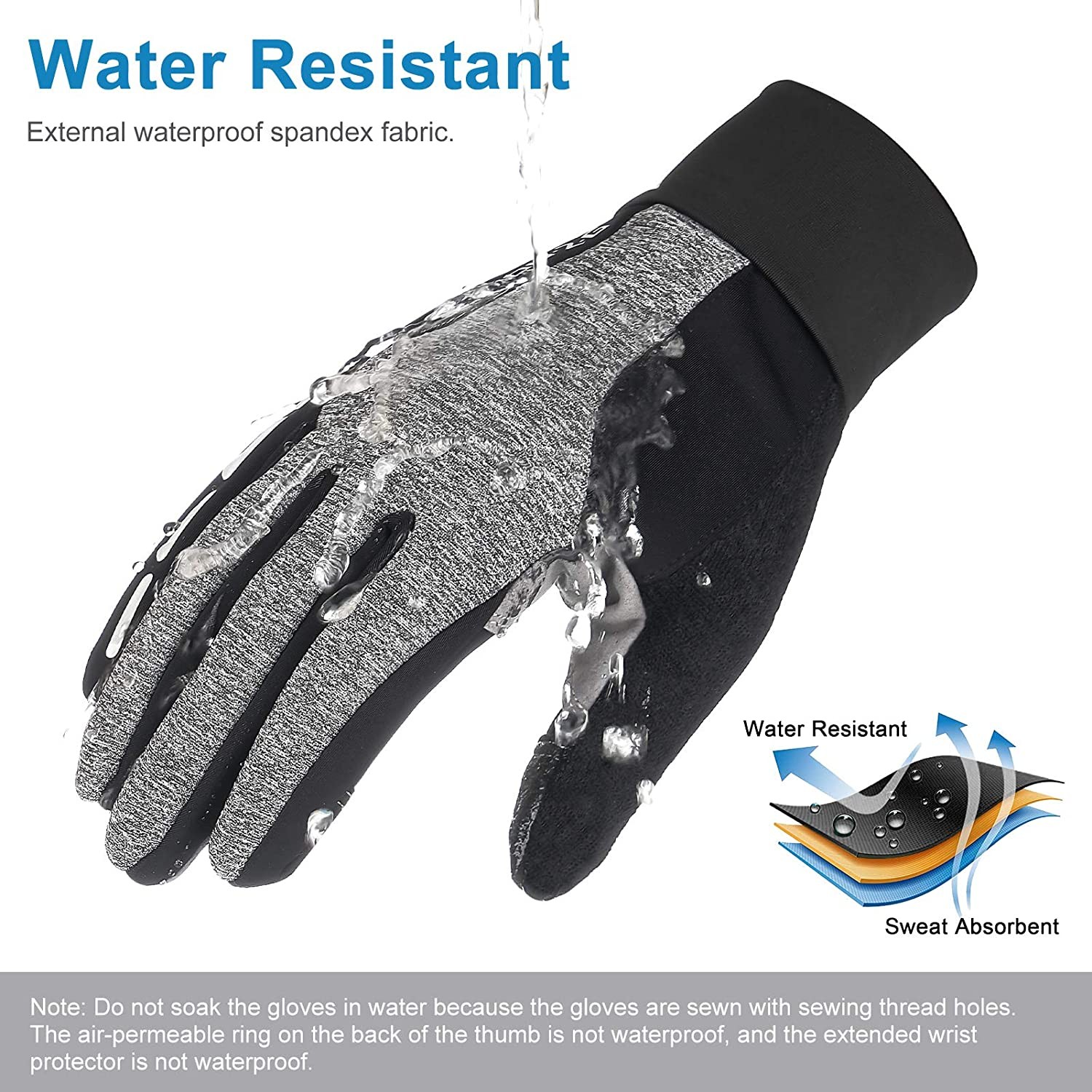 Adoric Life Winter Gloves for Men and Women - Warm Glove for Cold Weather, Thermal Gloves with Touch Screen Finger for Workout, Running, Cycling, Bike