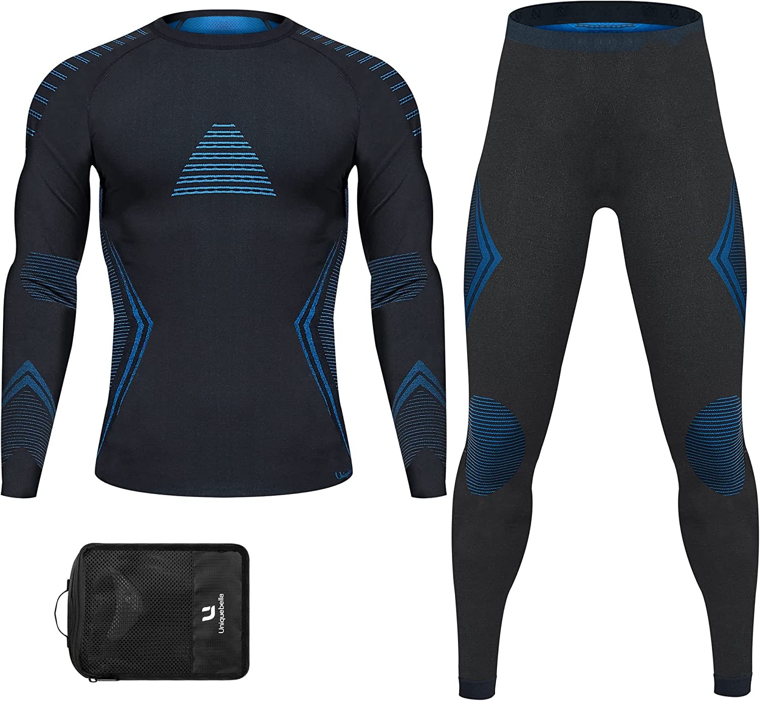 UNIQUEBELLA Men s Thermal Underwear Sets Top & Long Johns Fleece Sweat Quick Drying Thermo Base Layer