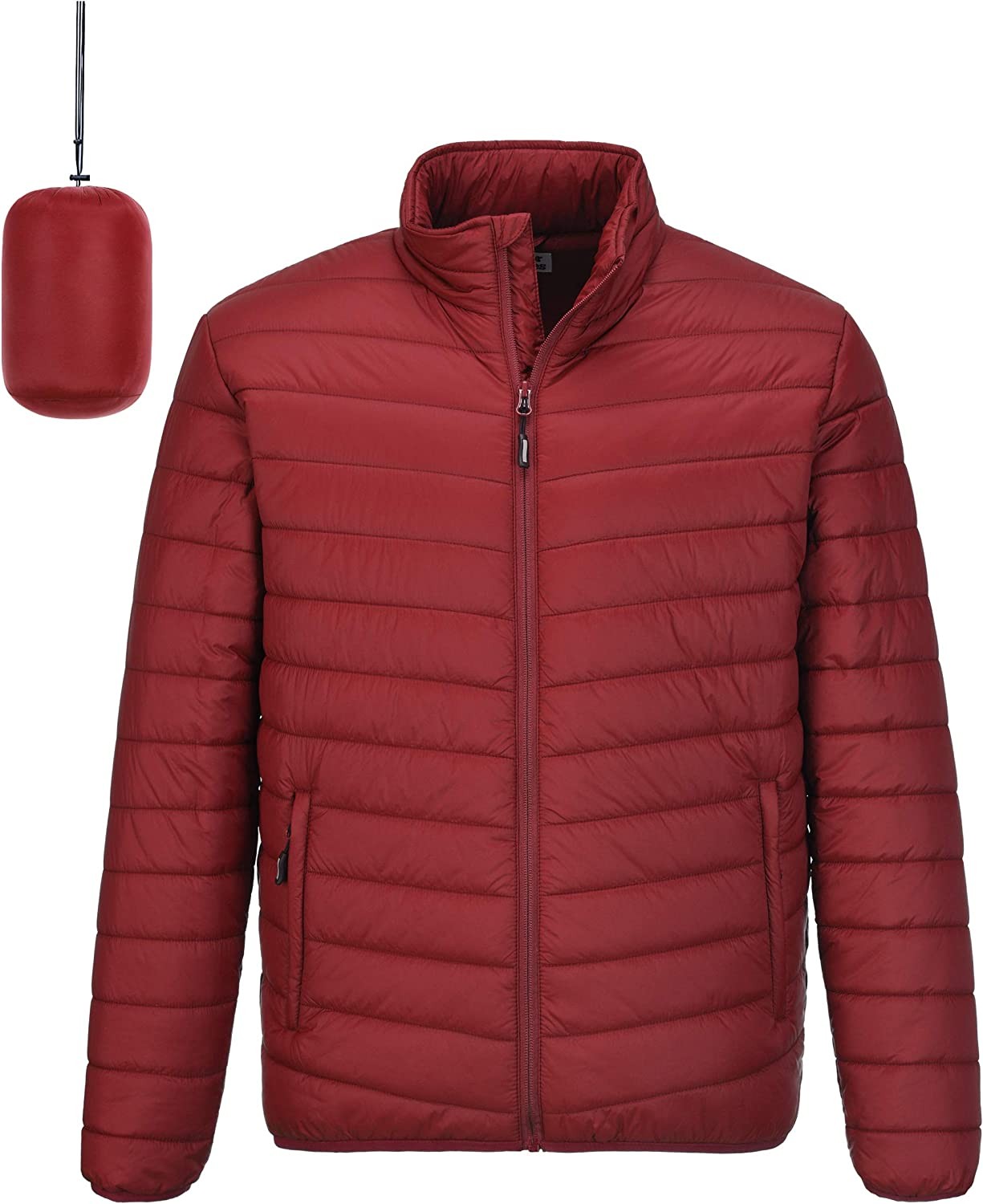 Outdoor Ventures Men s Lightweight Packable Puffer Winter Jacket Insulated Puffy Coat for Snow Ski Hiking Travel