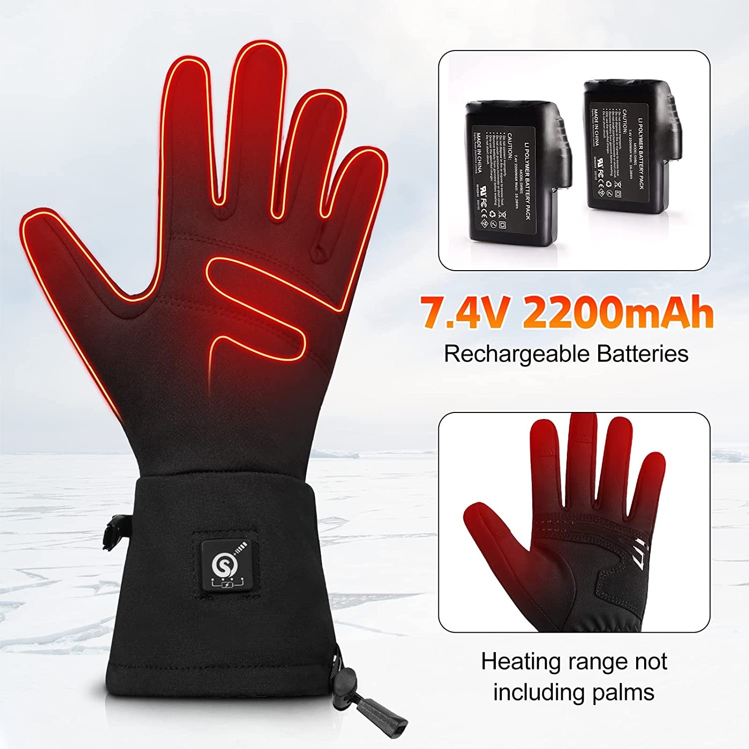 Heated Glove Liners Men Women - Rechargeable Battery Hand Warmer Gloves for Winter Motorcycle Skiing Camping Fishing Hunting