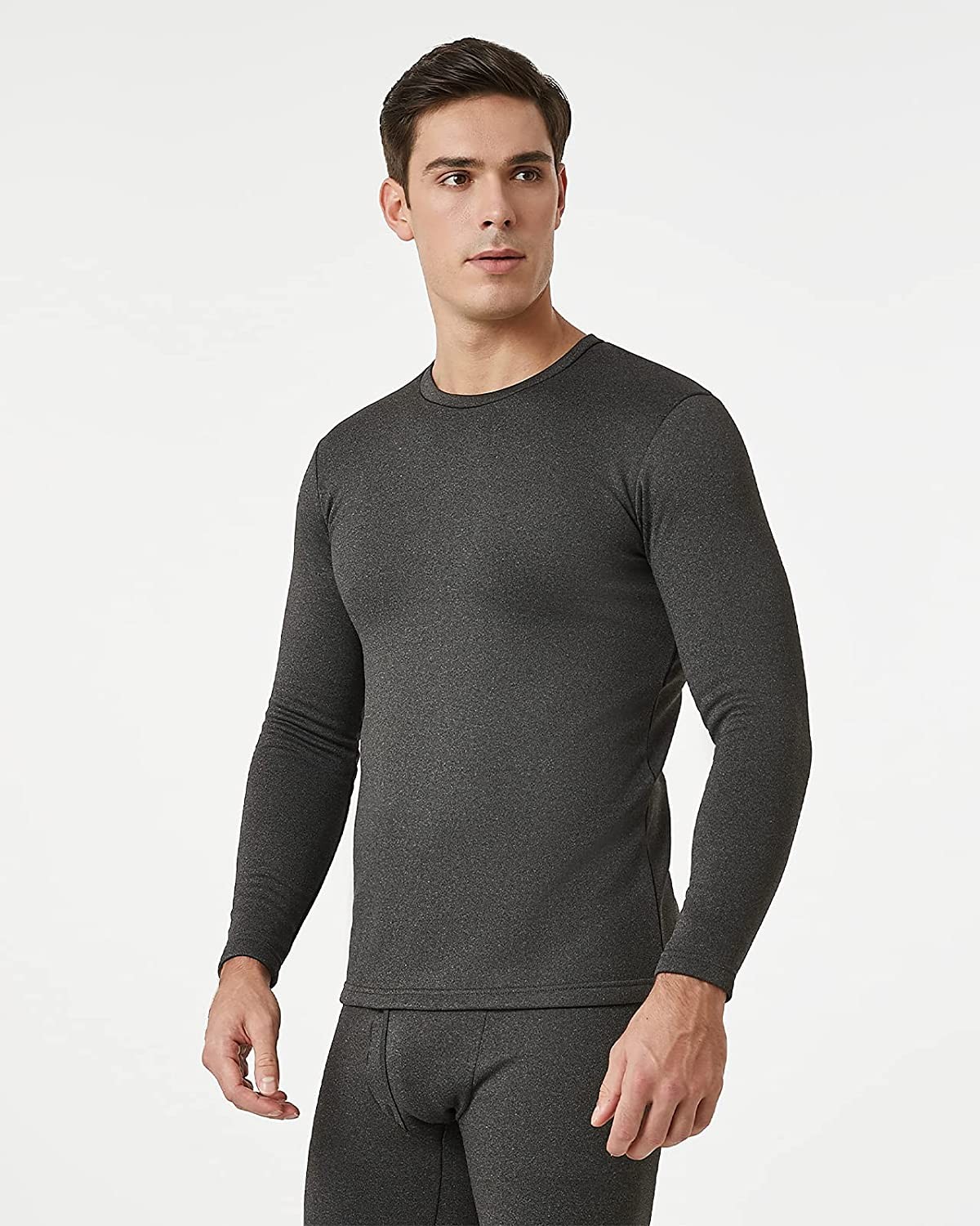 LAPASA Men s Mid/Heavy Weight Thermal Underwear Top, Fleece Lined Long Sleeve Shirt, Soft Base Layer Top (Thermoflux M55/M26)