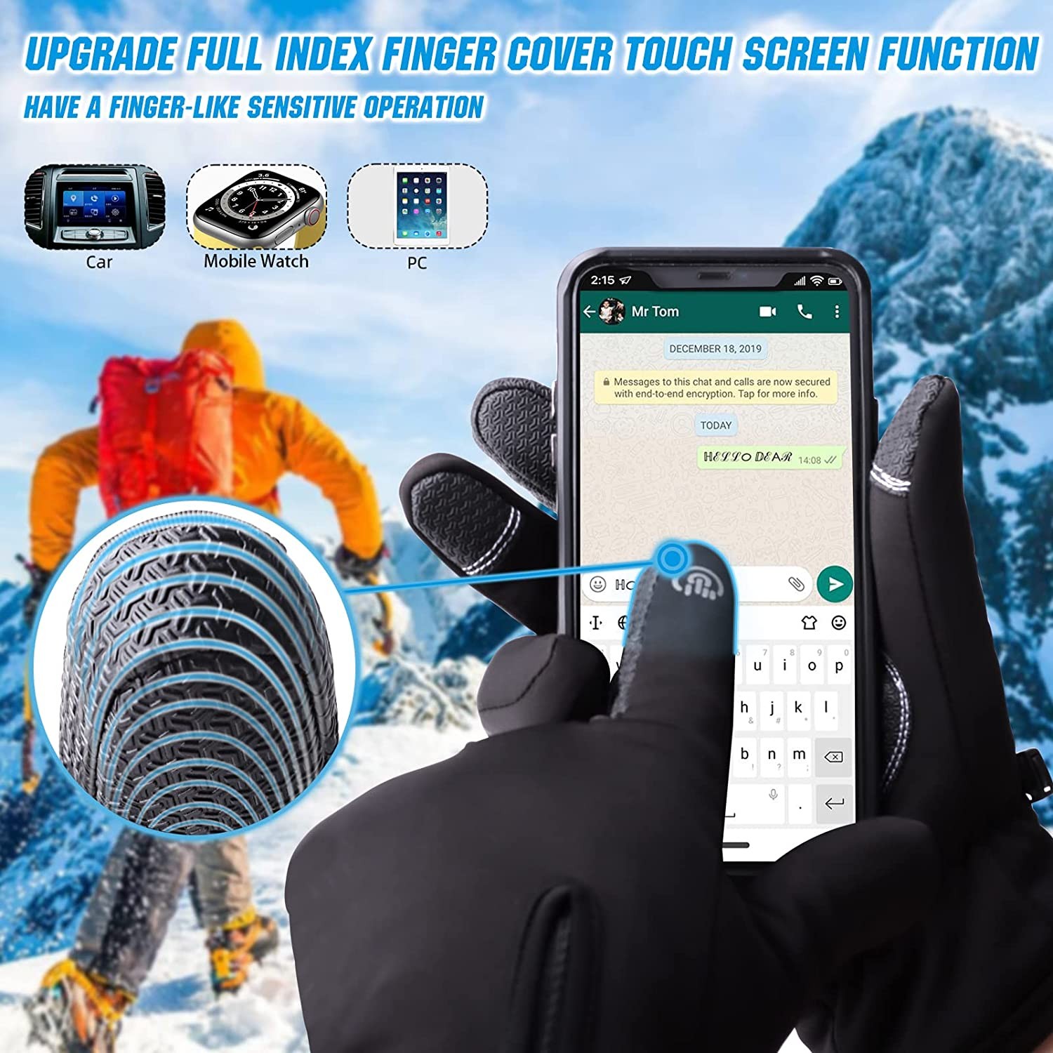 Miaowoof Winter Gloves for Men Women, -10℉ Thinsulate Waterproof Skiing Gloves, Upgrade Full Index Finger Cover Touch Screen Function, 5-Layer Thermal Gloves for Running Cycling Snowboarding Hiking