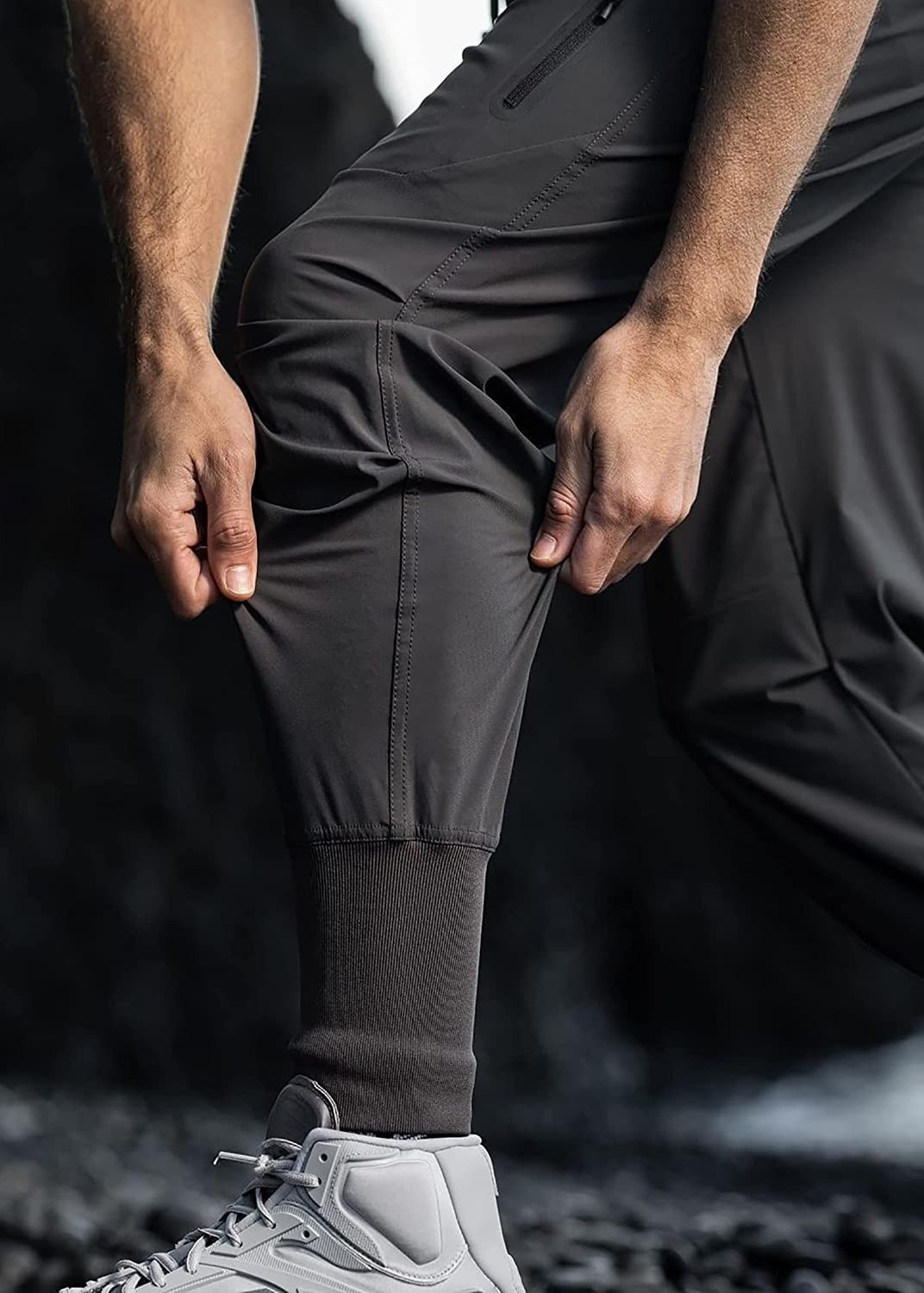 MECH-ENG Men s Athletic Cargo Joggers, Fitness Tapered Pants,Slim Fit Track Pants,Quick-Dry Workout Sweatpants