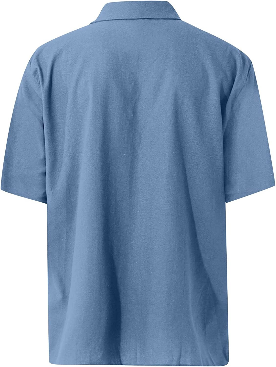 Mens Summer Shirt,Designer Spring Summer Striped Shirt Men s Casual Linen Solid Color Short Sleeve Loose Shirts