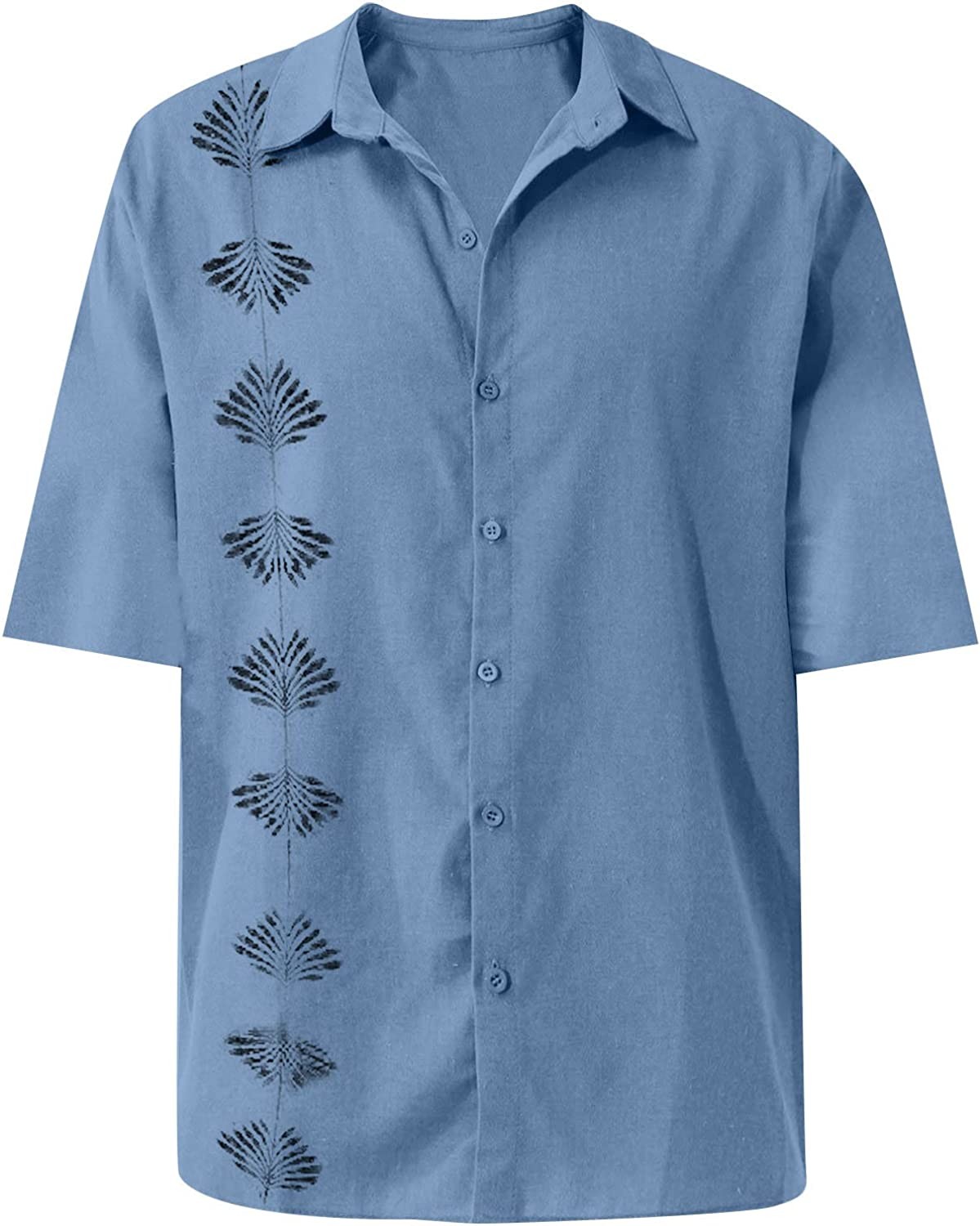 Mens Summer Shirt,Designer Spring Summer Striped Shirt Men s Casual Linen Solid Color Short Sleeve Loose Shirts