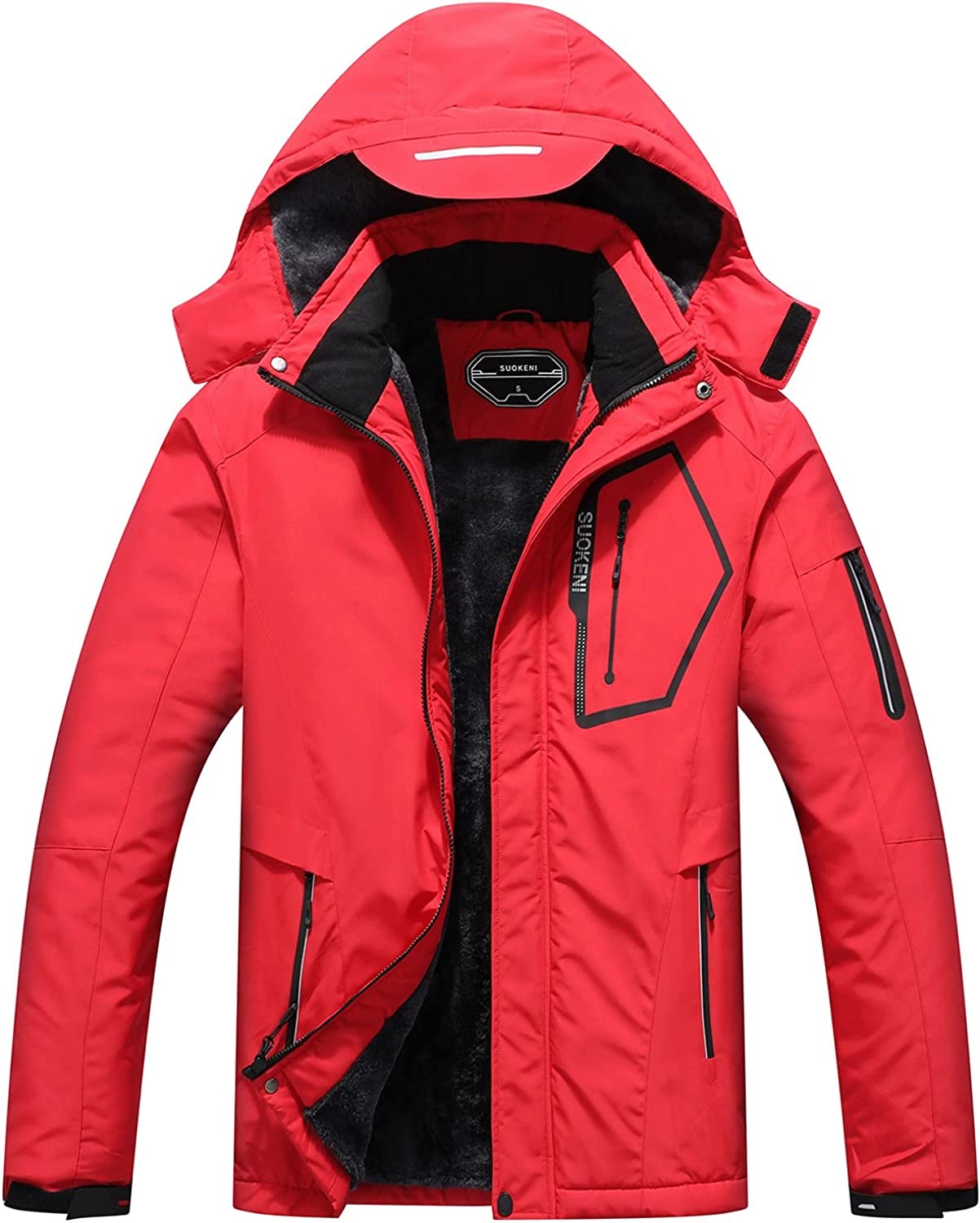 Men s Waterproof Ski Jacket Warm Winter Snow Coat Hooded Raincoat