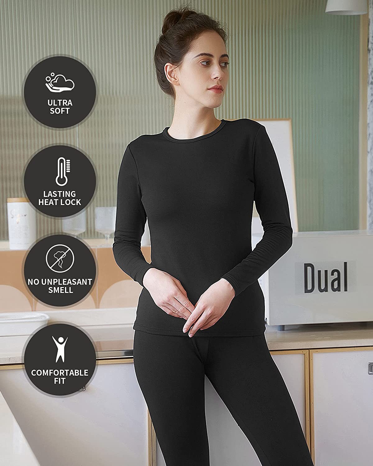 WEERTI Thermal Underwear for Women Long Johns Women with Fleece Lined, Base Layer Women Cold Weather Top Bottom