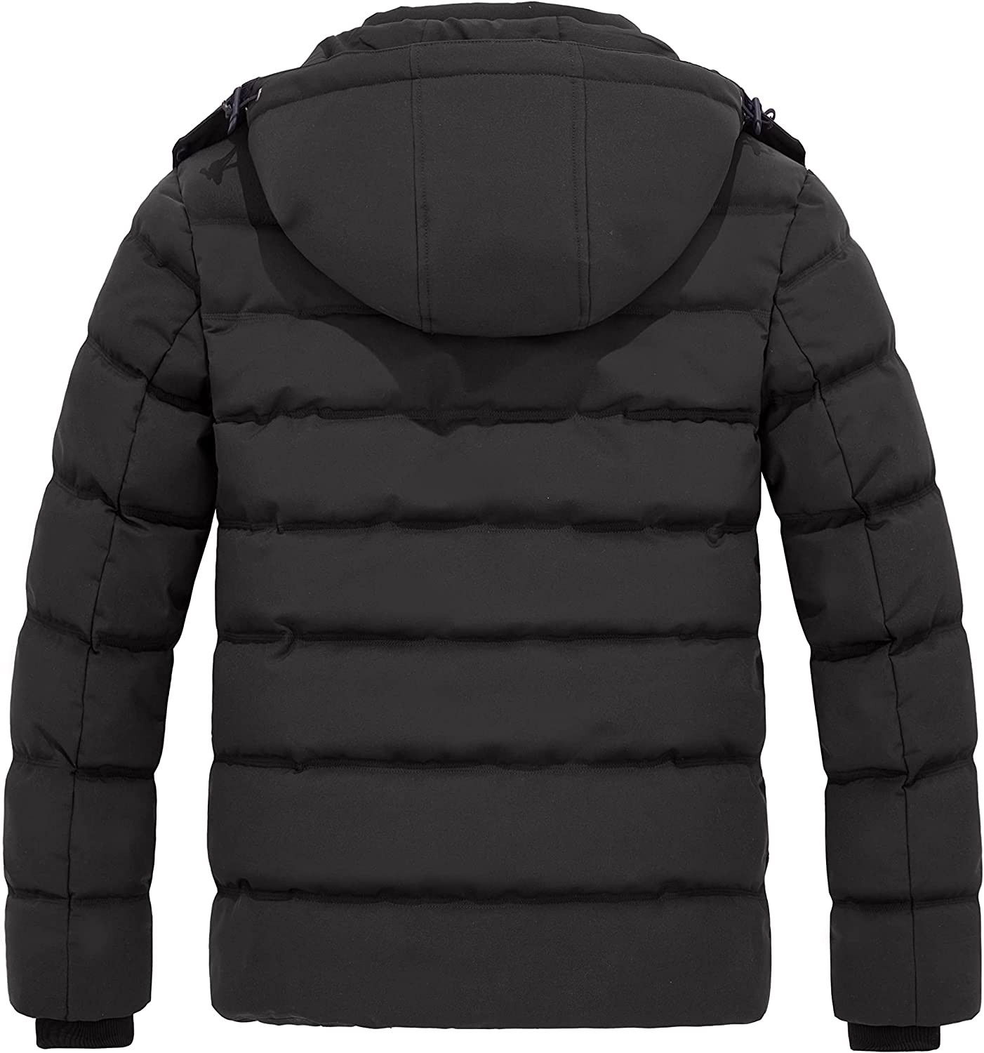 Wantdo Men s Hooded Winter Coat Warm Puffer Jacket Thicken Cotton Coat with Removable Hood