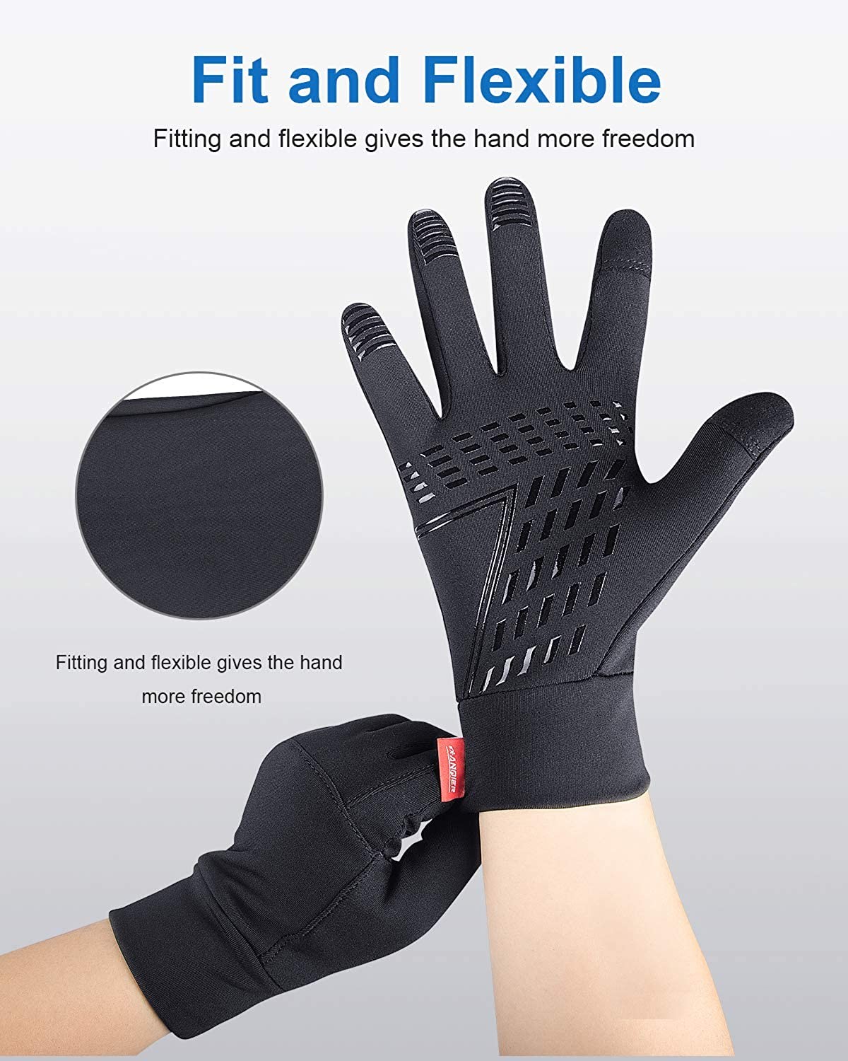 Lanyi Running Sports Gloves Compression Lightweight Windproof Anti-Slip Touchscreen Warm Liner Cycling Work Gloves Men Women