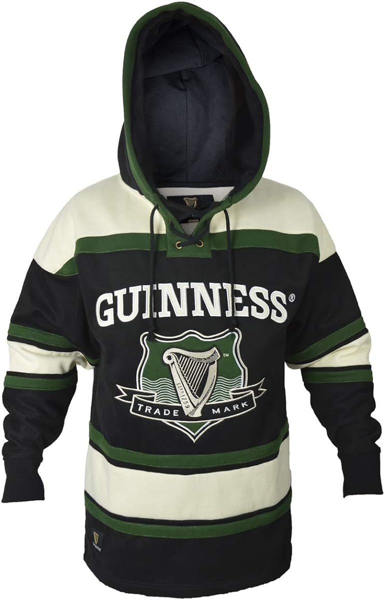 Guinness 男連帽冰球球衣 |軟棉愛爾蘭曲棍球球衣 |適合日常穿著的完美曲棍球連帽衫