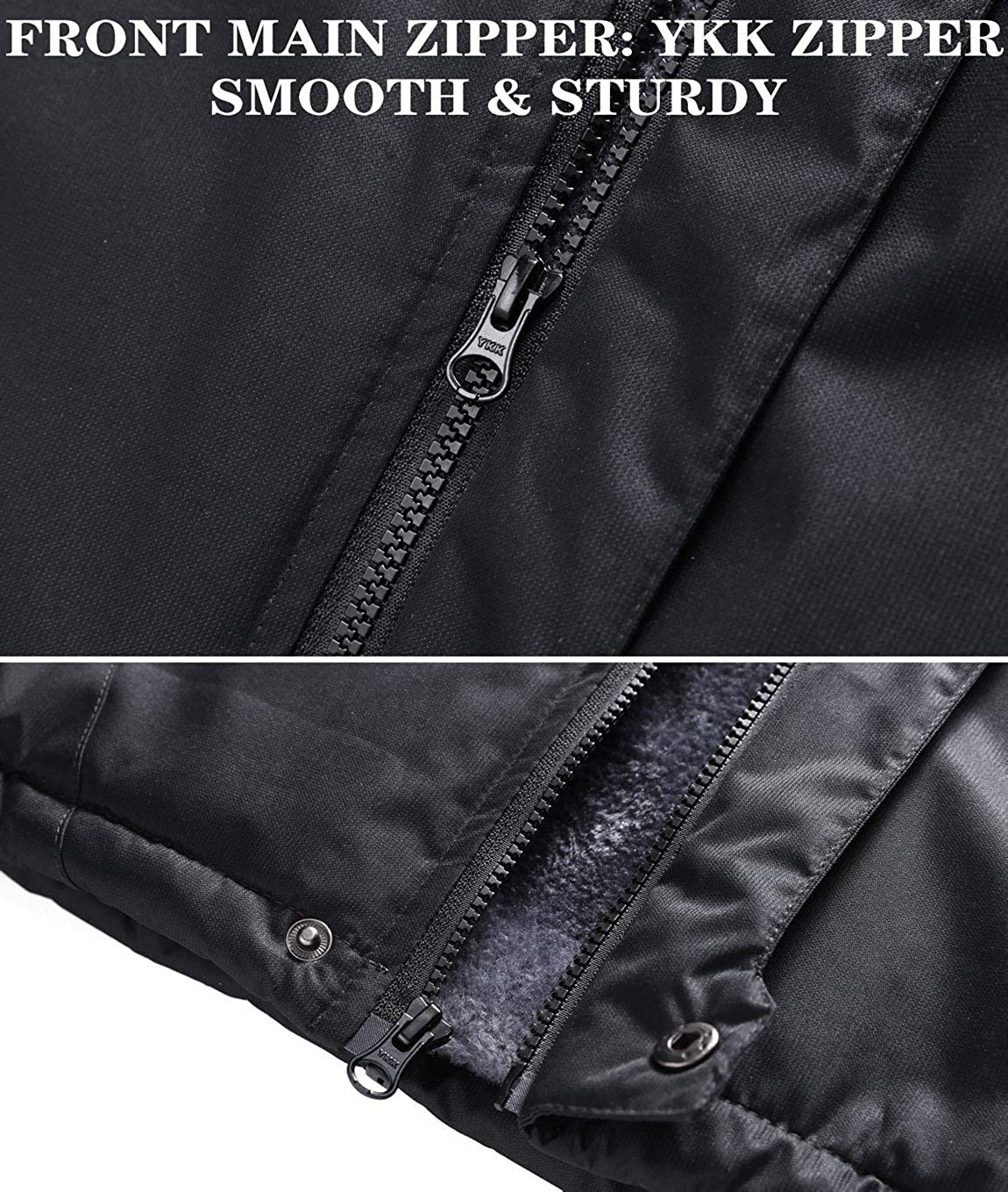 HOW ON Men s Snow Jacket Windproof Waterproof Ski Jackets Winter Hooded Mountain Fleece Outwear