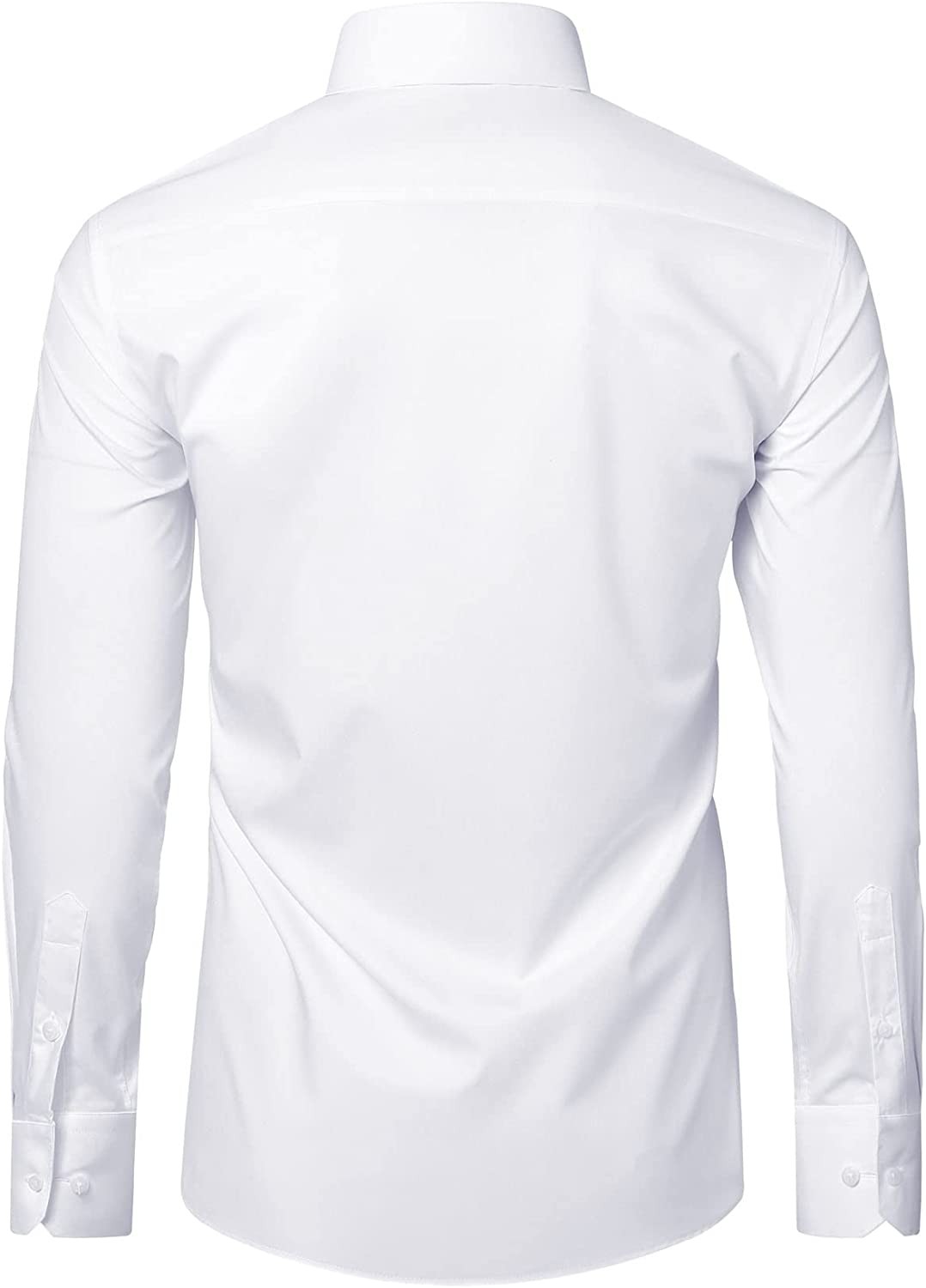 REXIUD Men s Dress Shirt Bamboo Stretch Formal Shirt Business Casual Cutaway Collar Long Sleeve Convertible Cuffs Solid