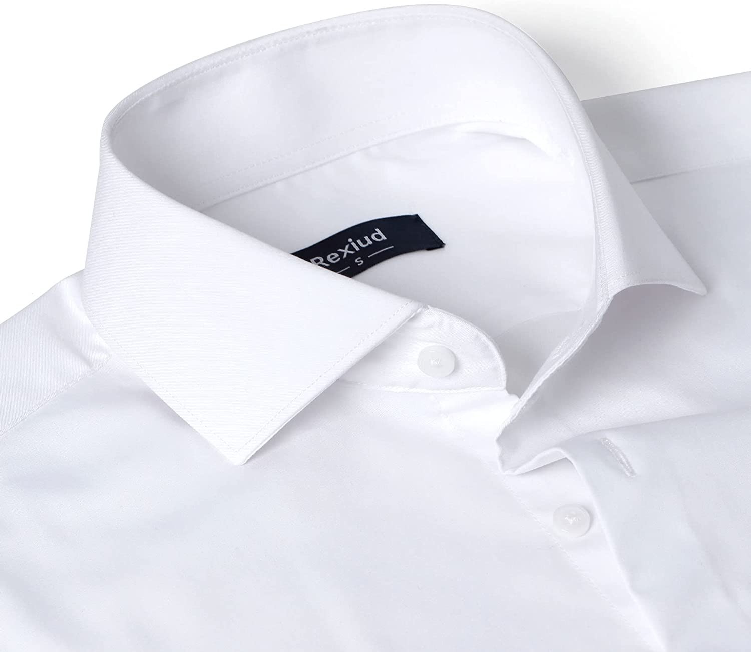 REXIUD Men s Dress Shirt Bamboo Stretch Formal Shirt Business Casual Cutaway Collar Long Sleeve Convertible Cuffs Solid