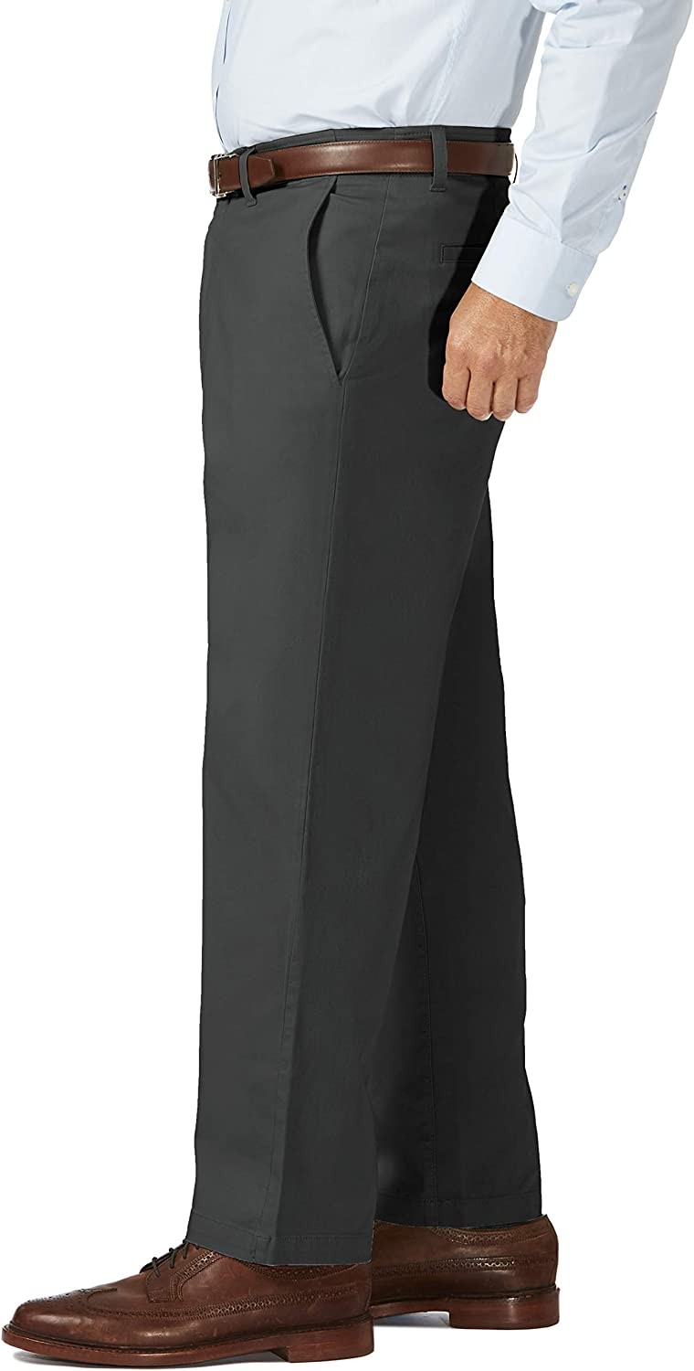 Haggar Men s Comfort Classic Fit Flat Front Flex Waistband Khaki Pant Reg. and Big & Tall Sizes