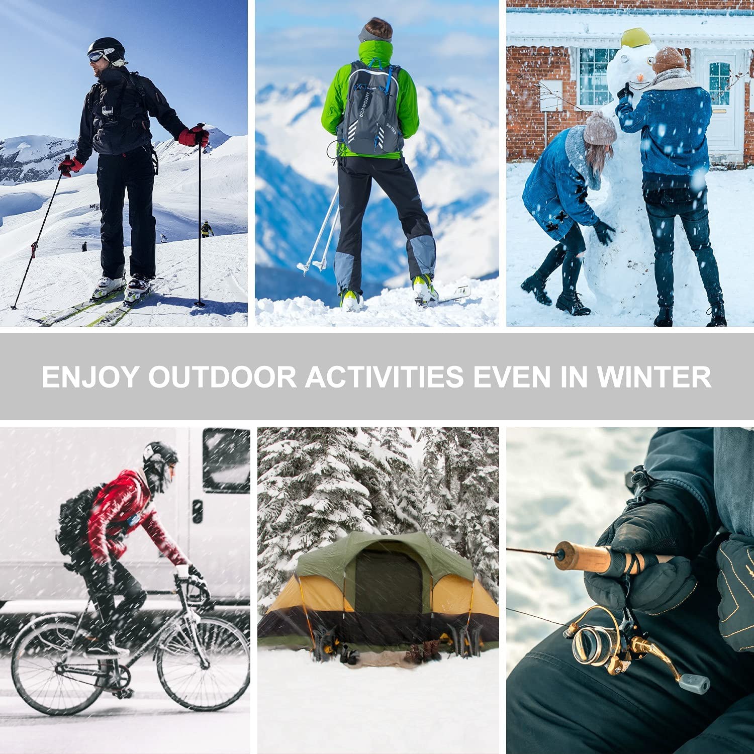 ZIROCTD Battery Heated Gloves 7.4V Rechargeable for Men Women, Rechargeable Hiking Skiing Cycling Camping and Fishing Outdoor Heated Gloves for Winter