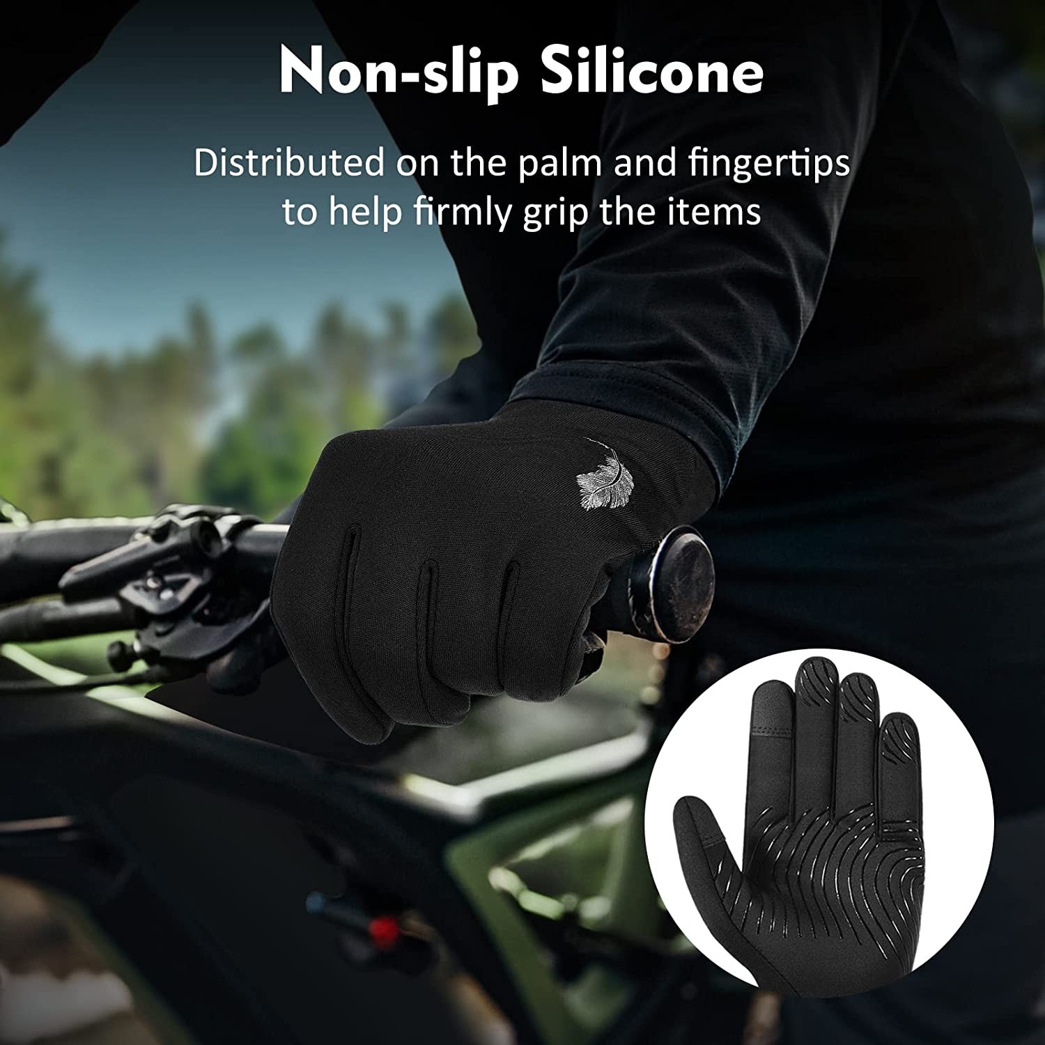 Winter Warm Running Touchscreen Gloves - Outdoor Sports Bike Black Mittens Gloves Anti-Slip Full Finger for Man Woman