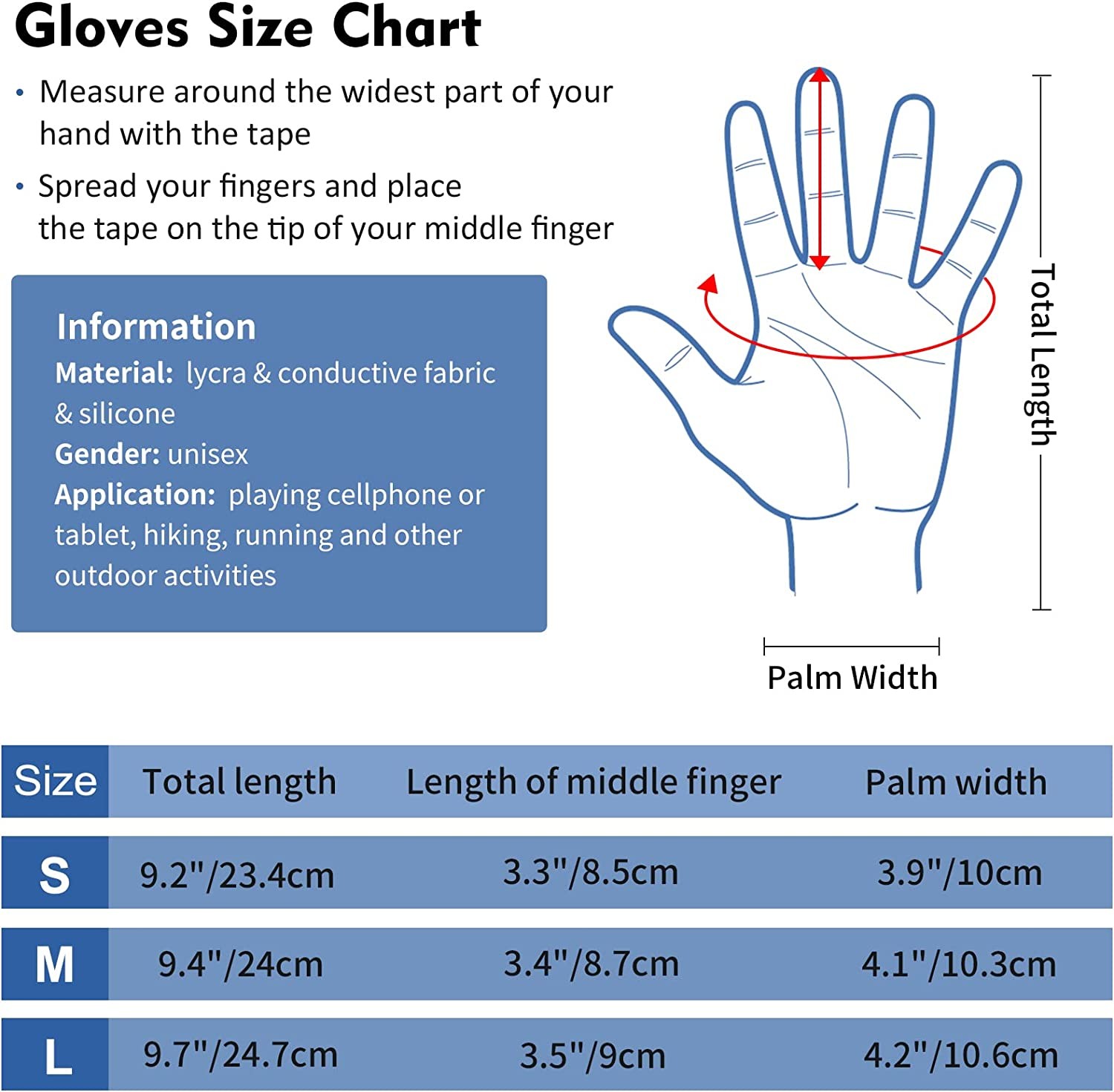 Winter Warm Running Touchscreen Gloves - Outdoor Sports Bike Black Mittens Gloves Anti-Slip Full Finger for Man Woman