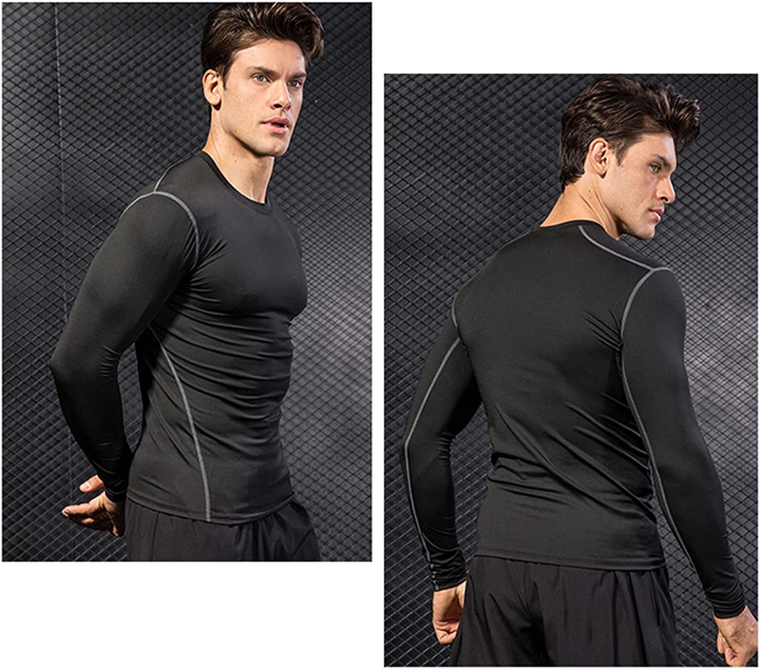 3 Packs Athletic Shirts for Men, Cooling Shirts for Men, Long Sleeve Compression Shirts for Men, Workout Tops for Men